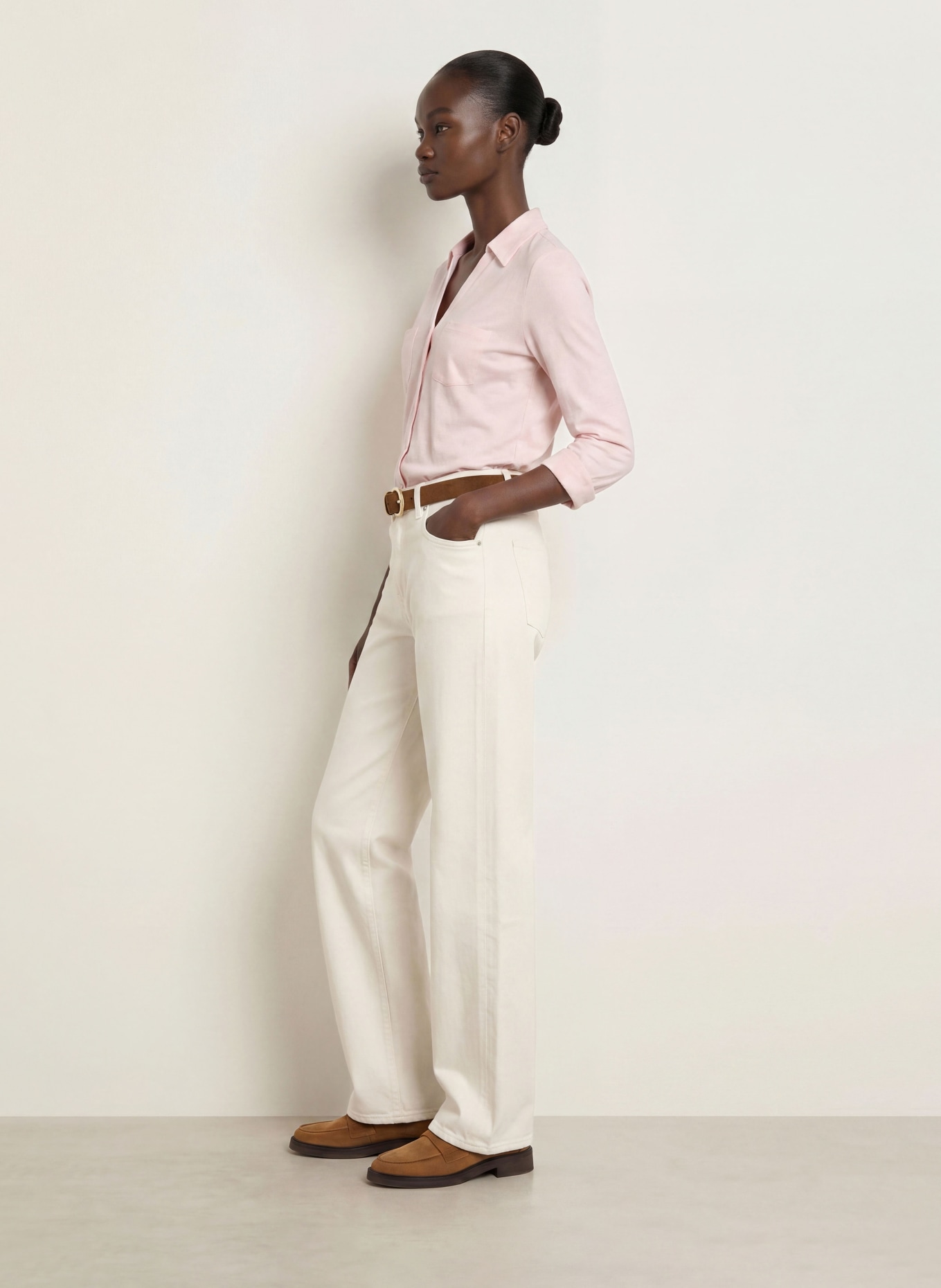 HOBBS Jerseybluse mit 3/4-Arm: HELLROSA
