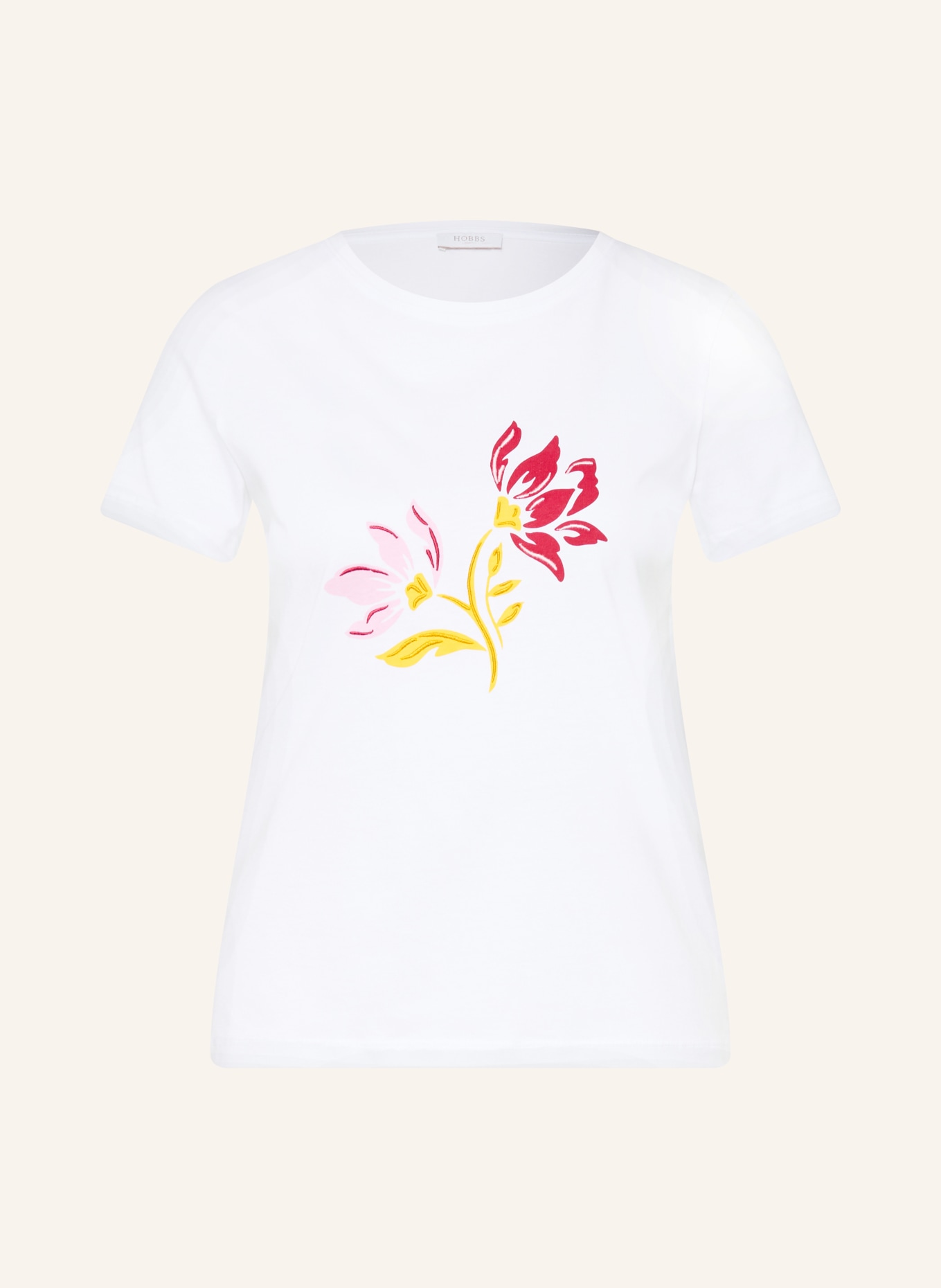 HOBBS T-Shirt: WEISS / DUNKELROT / GELB
