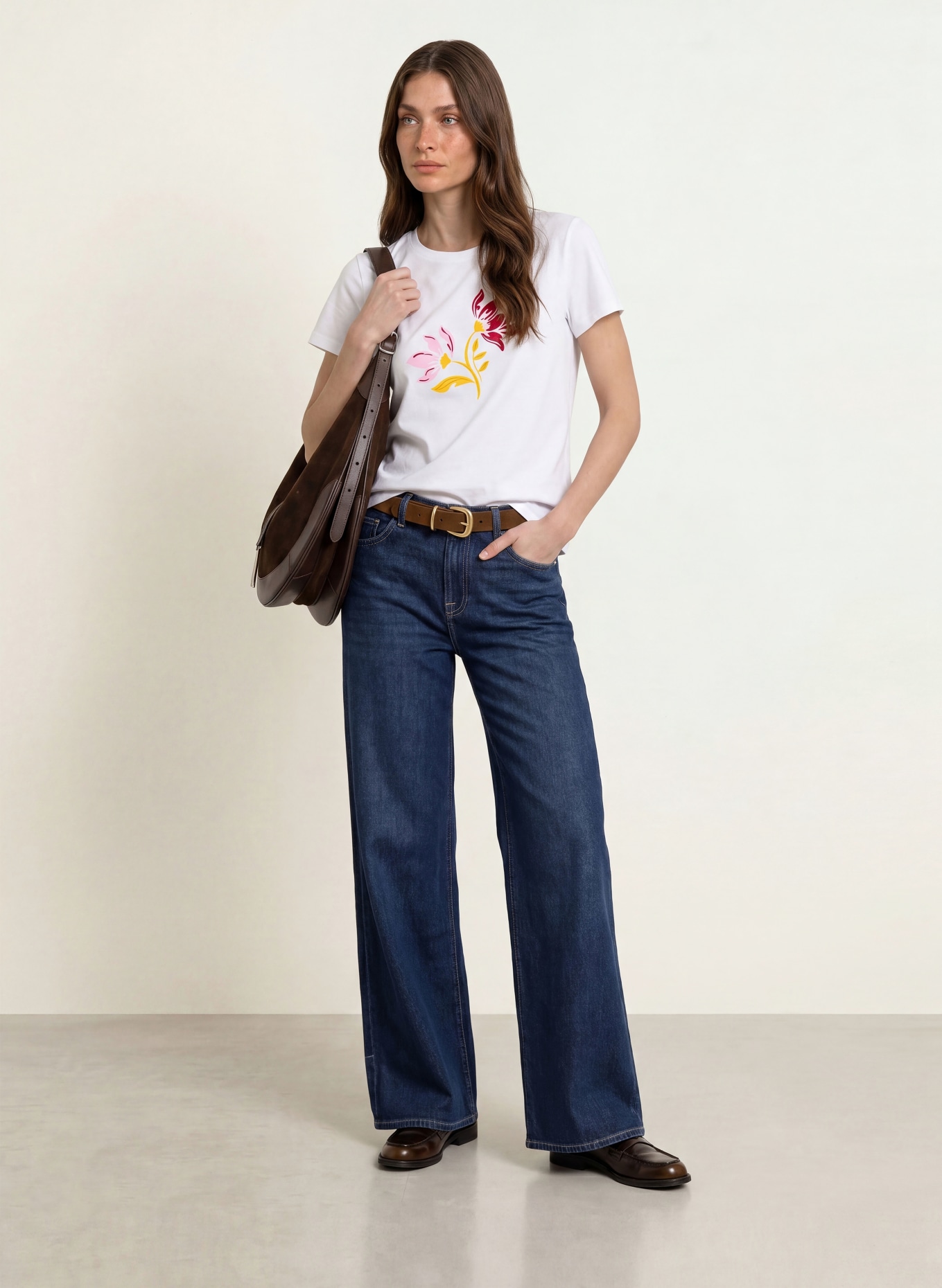 HOBBS T-Shirt: WEISS / DUNKELROT / GELB
