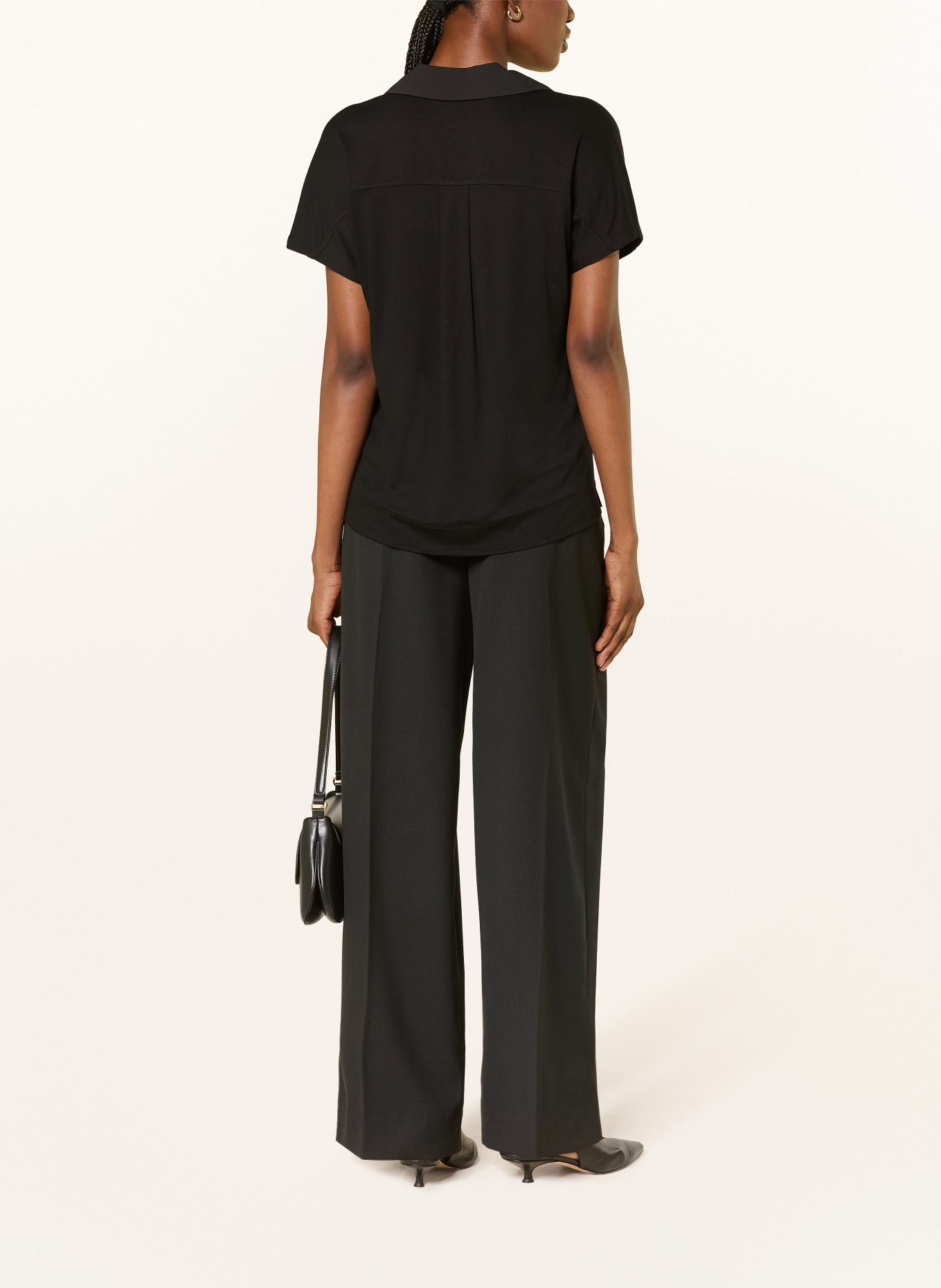 HOBBS MILEY Jersey Blouse: BLACK