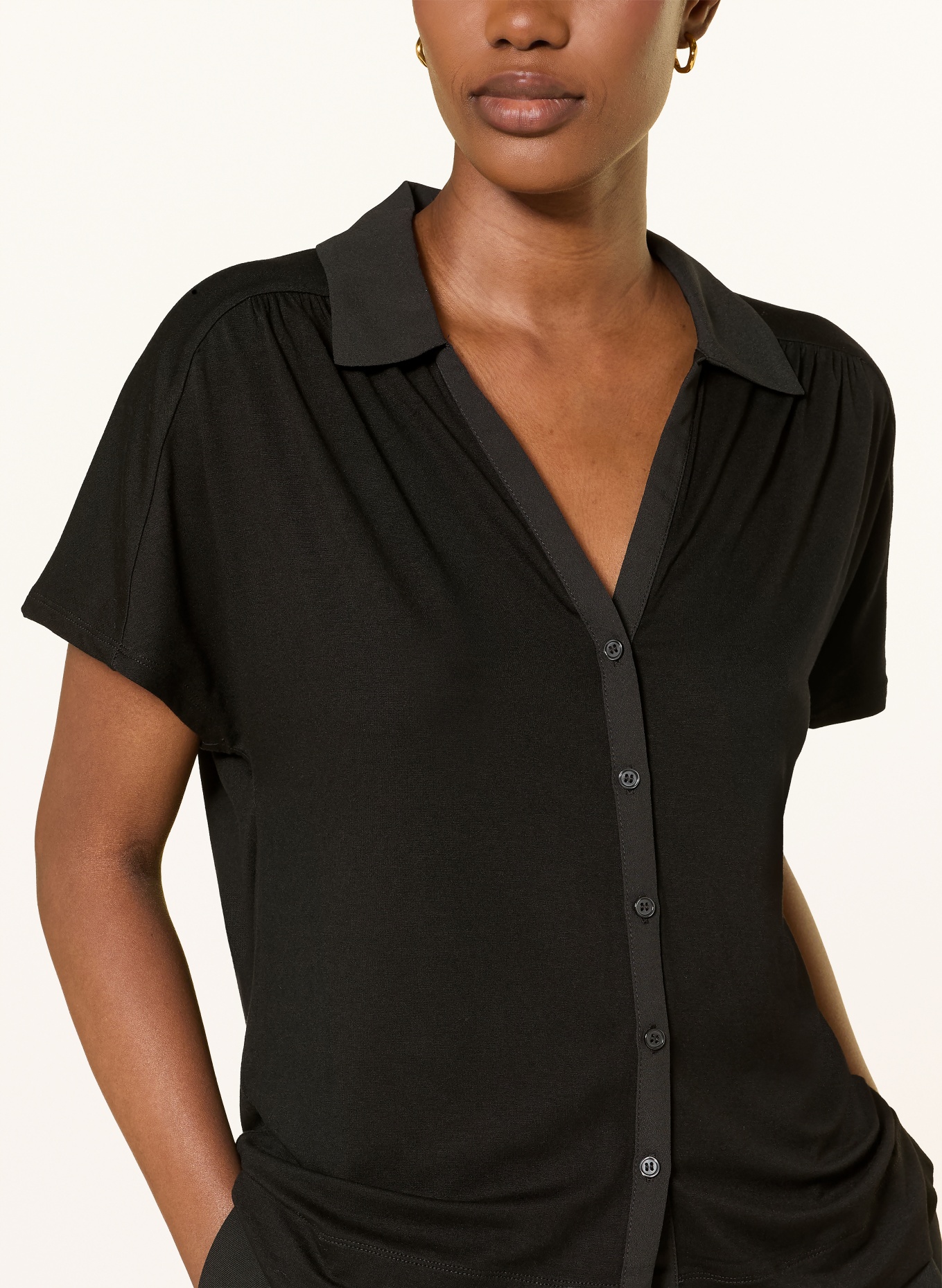 HOBBS MILEY Jersey Blouse: BLACK