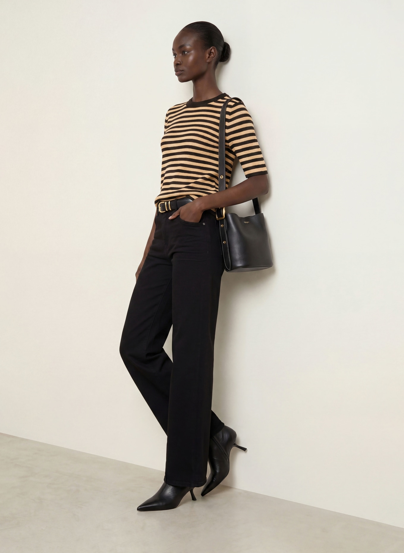 HOBBS Strickshirt CLEMMIE: BEIGE / SCHWARZ