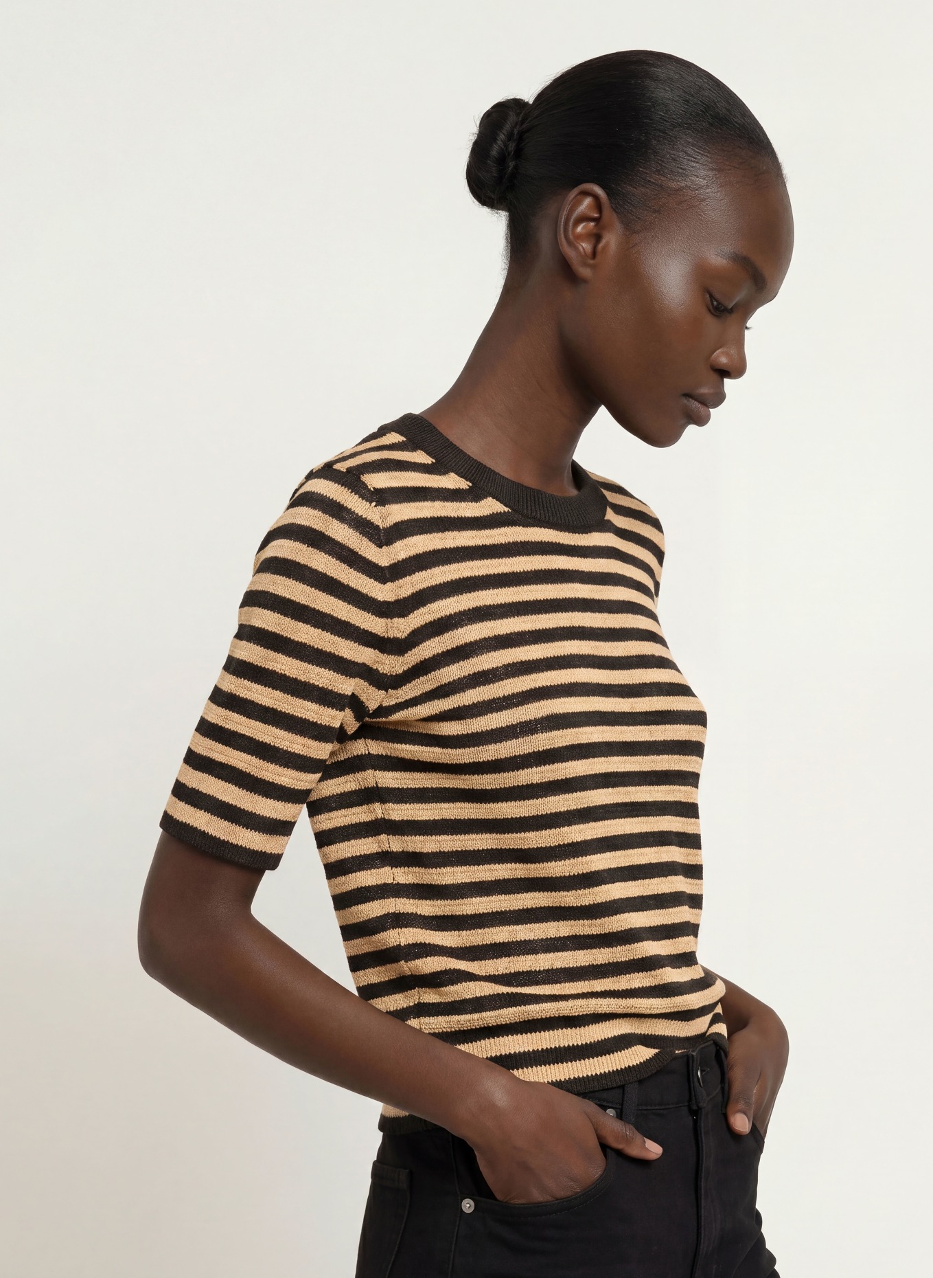 HOBBS Strickshirt CLEMMIE: BEIGE / SCHWARZ
