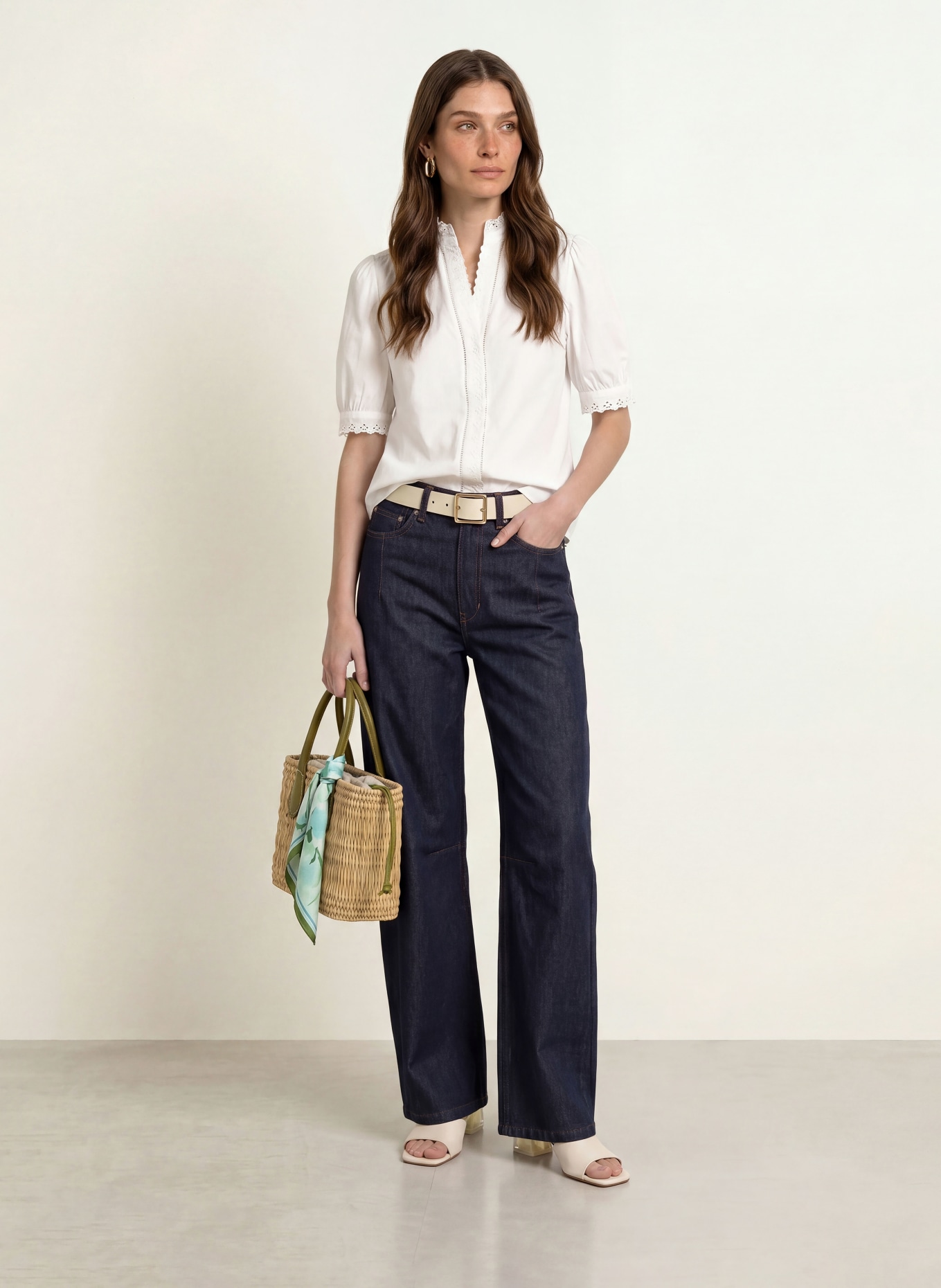 HOBBS Bluse KARIS mit Lochspitze: WEISS