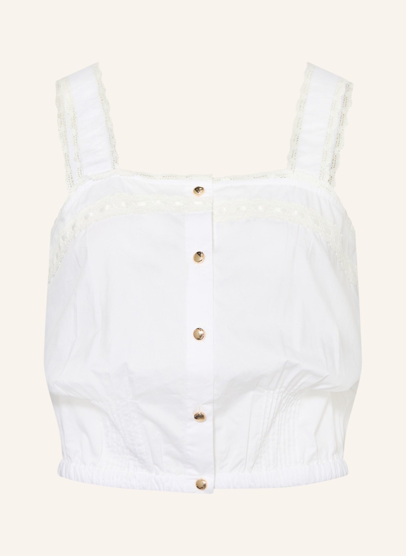 maje Blusentop mit Spitze: WEISS