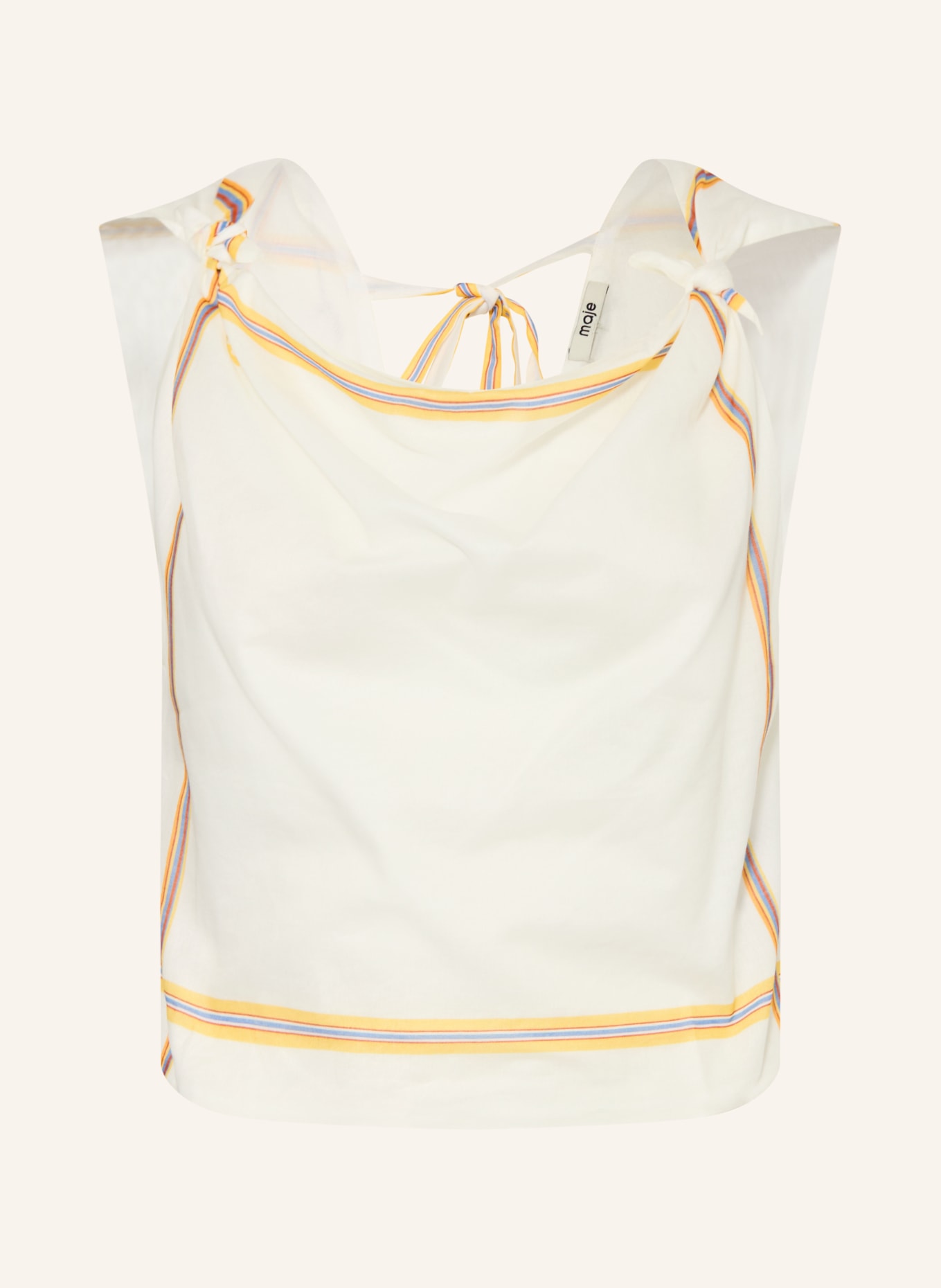 maje Cropped-Blusentop: CREME / GELB / BLAU