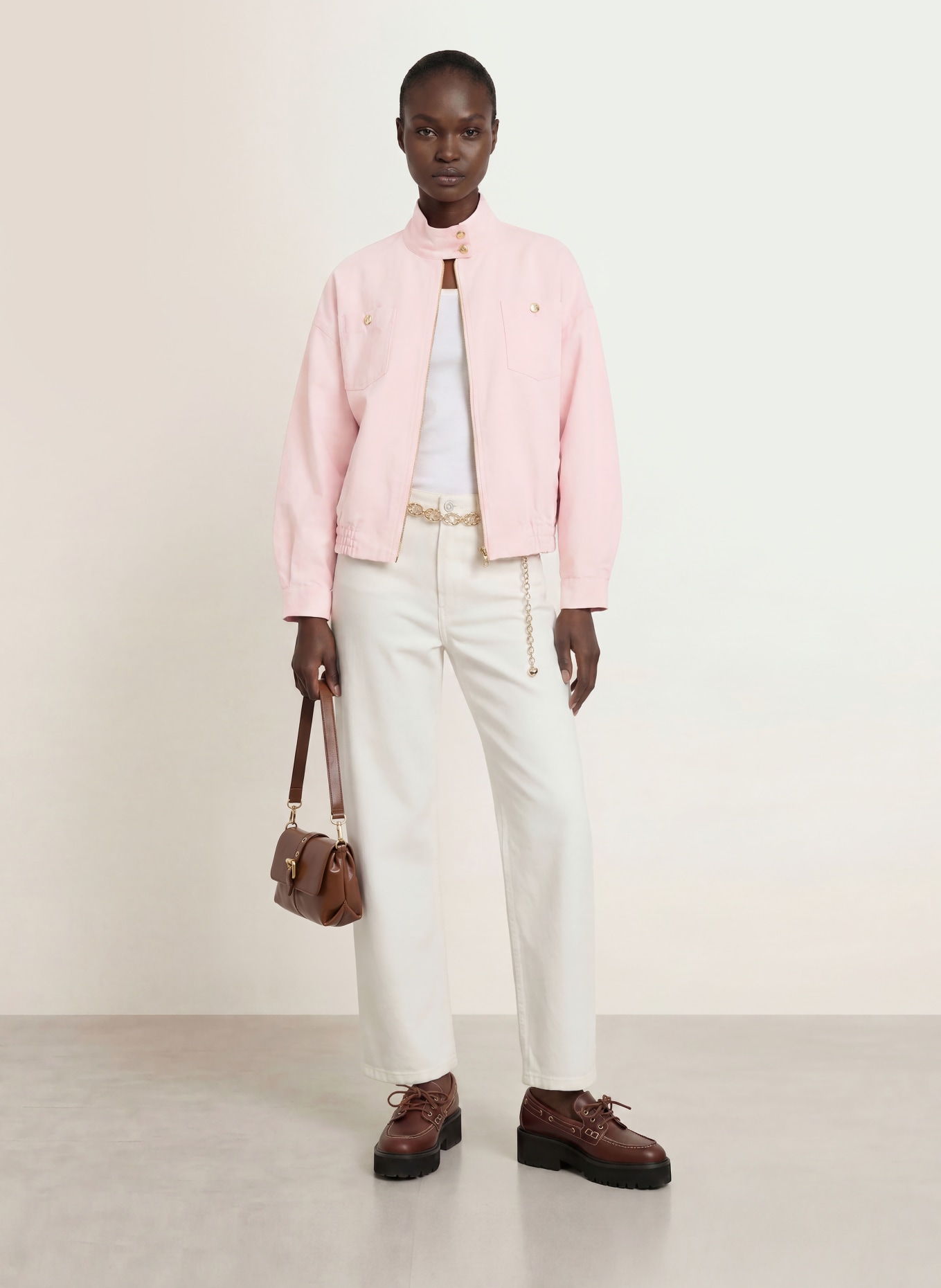 maje Blouson mit Leinen: ROSA