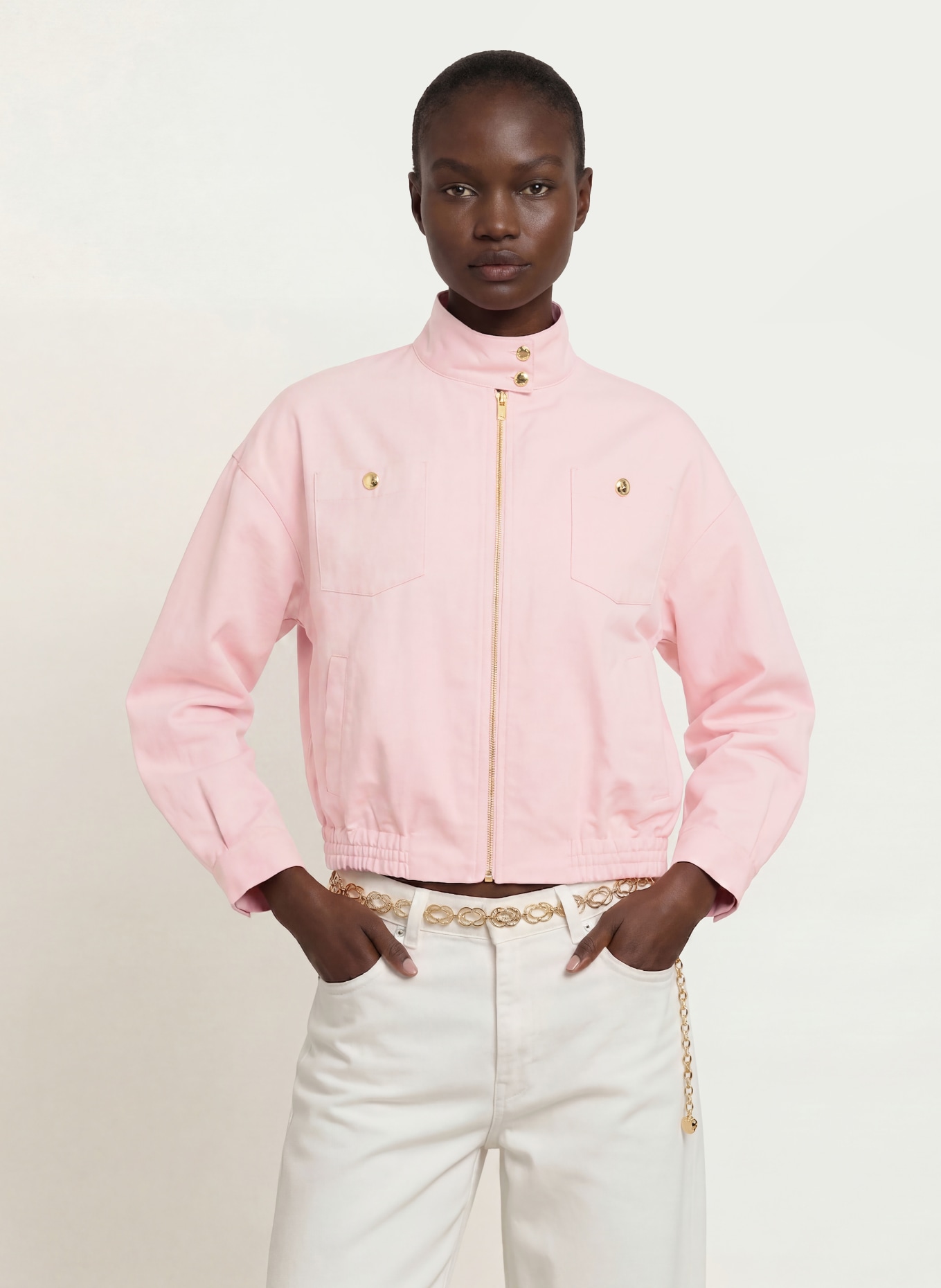 maje Blouson mit Leinen: ROSA