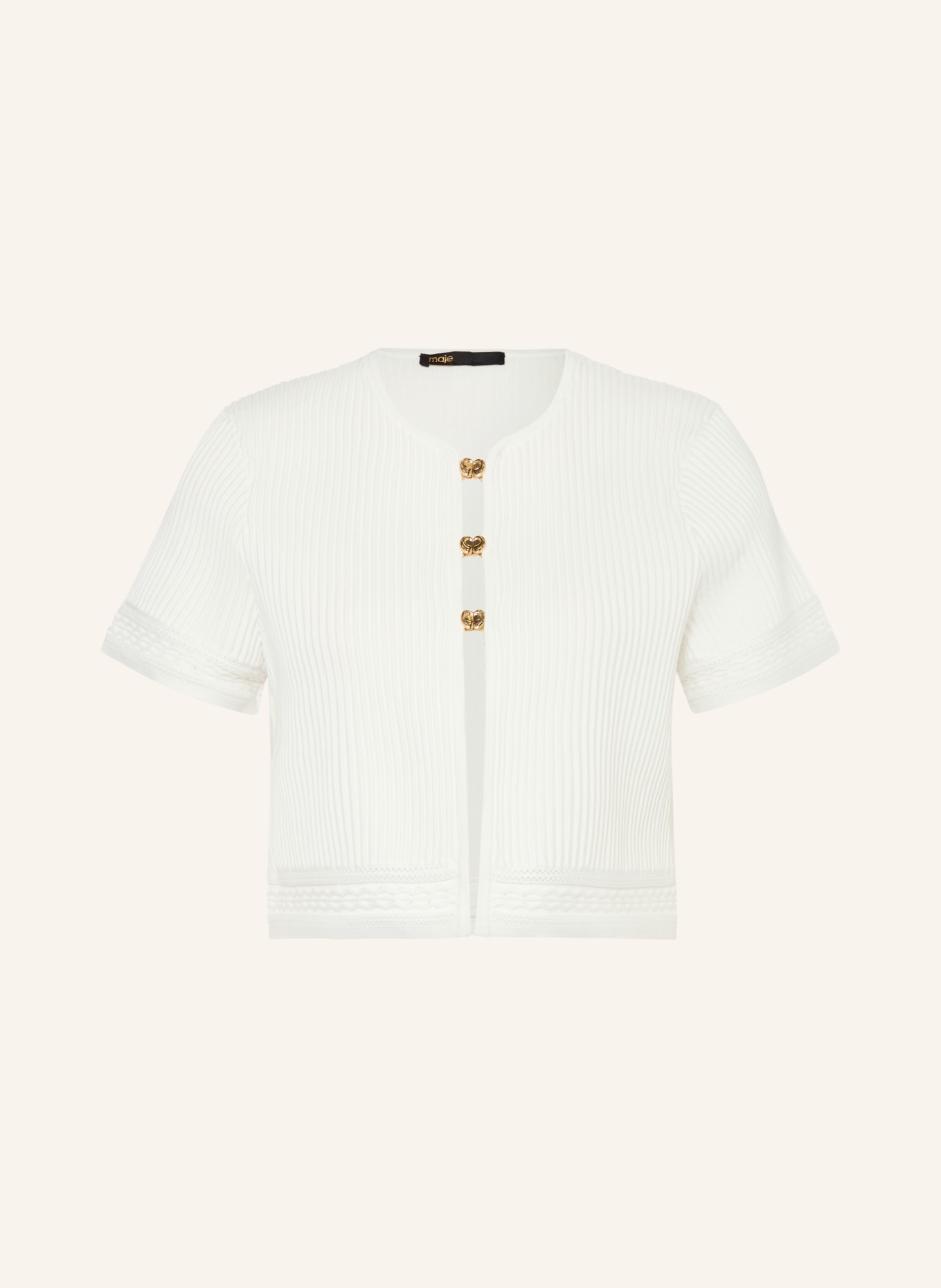 maje Cropped-Strickjacke: WEISS
