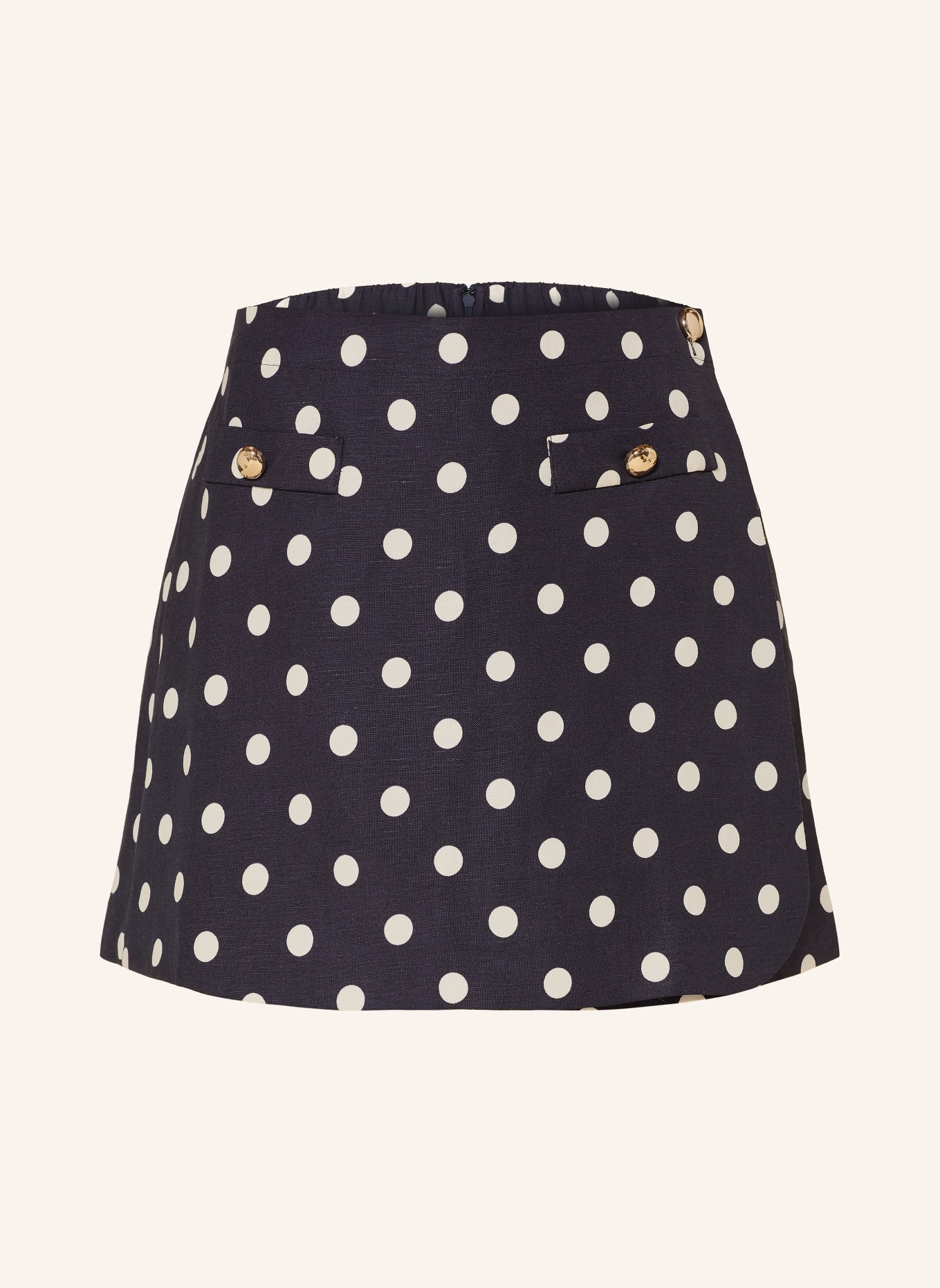 maje Skort mit Leinen: DUNKELBLAU / WEISS