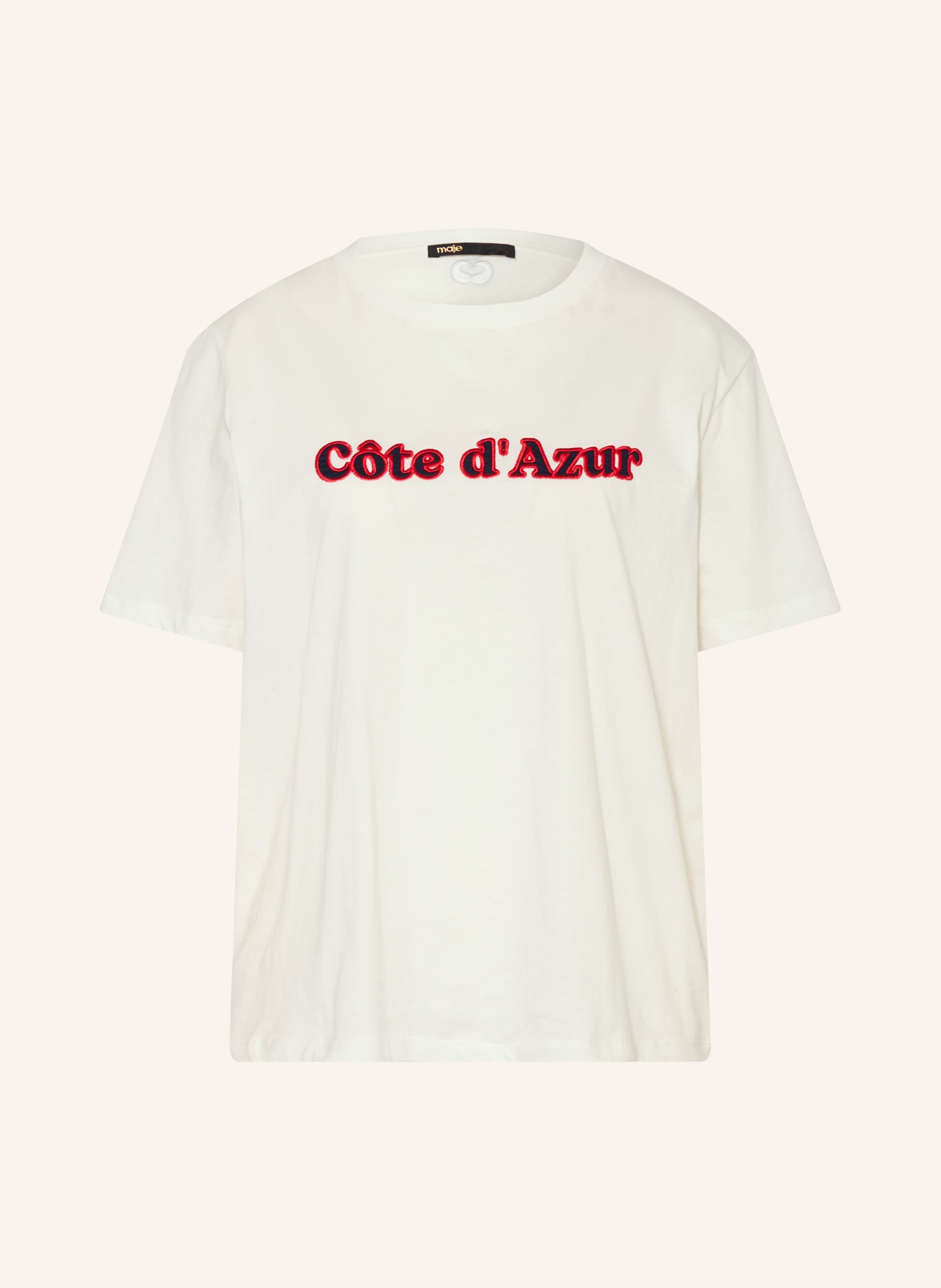 maje T-Shirt: WEISS / ROT / DUNKELBLAU