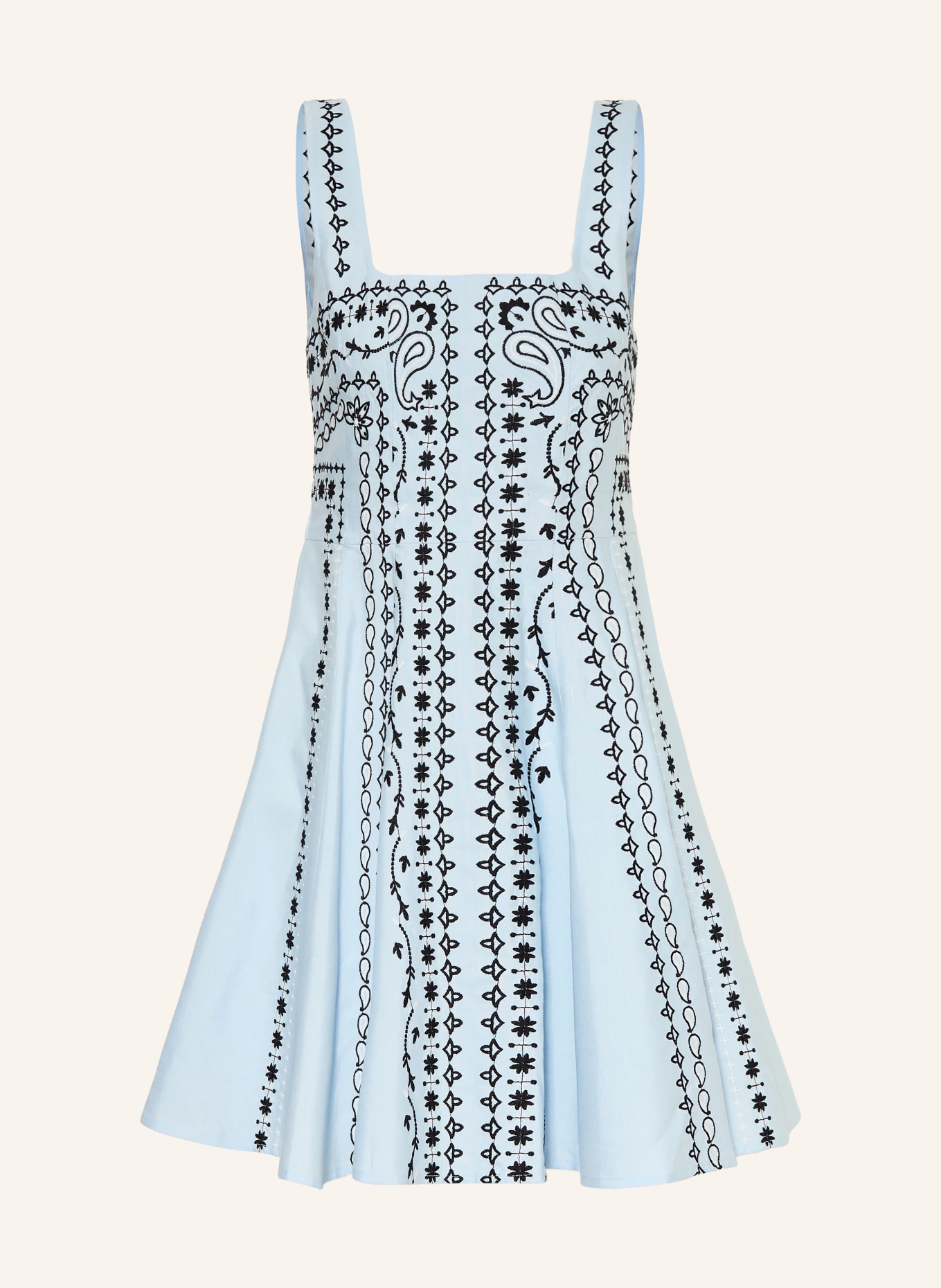 maje Kleid mit Leinen: HELLBLAU / WEISS / SCHWARZ