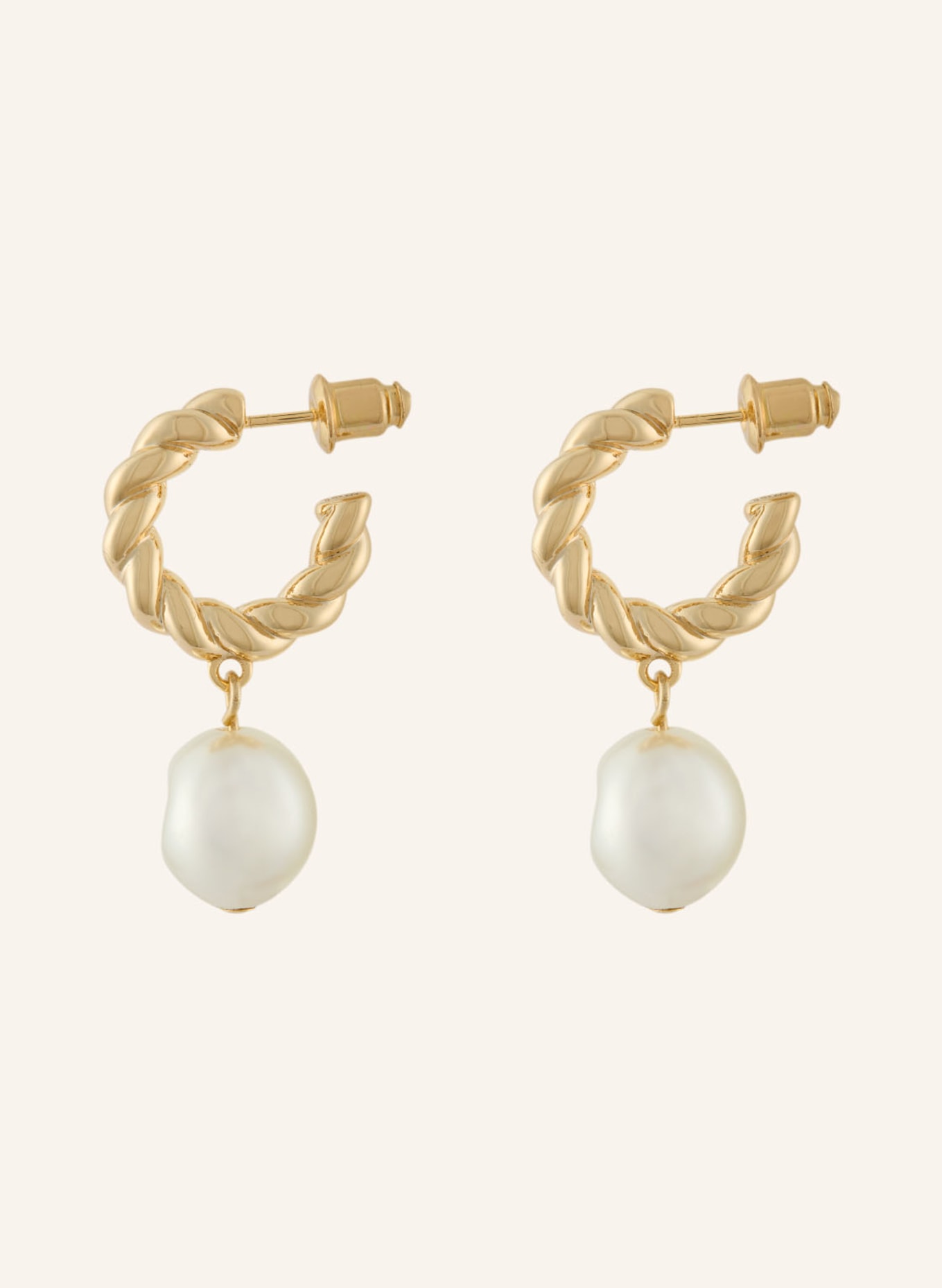 maje Creolen: GOLD / WEISS