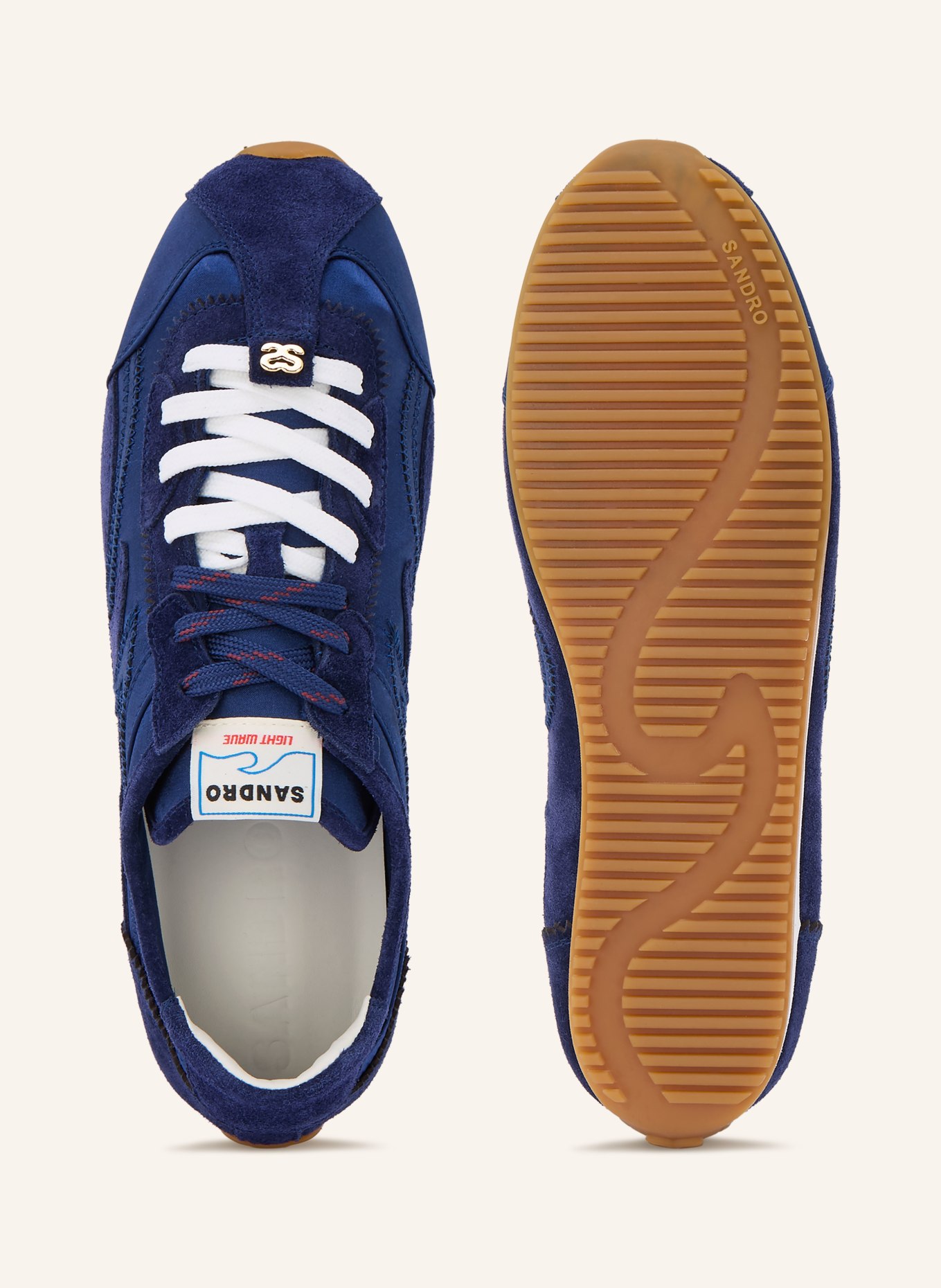 SANDRO Sneakersy: GRANATOWY / ZŁOTY