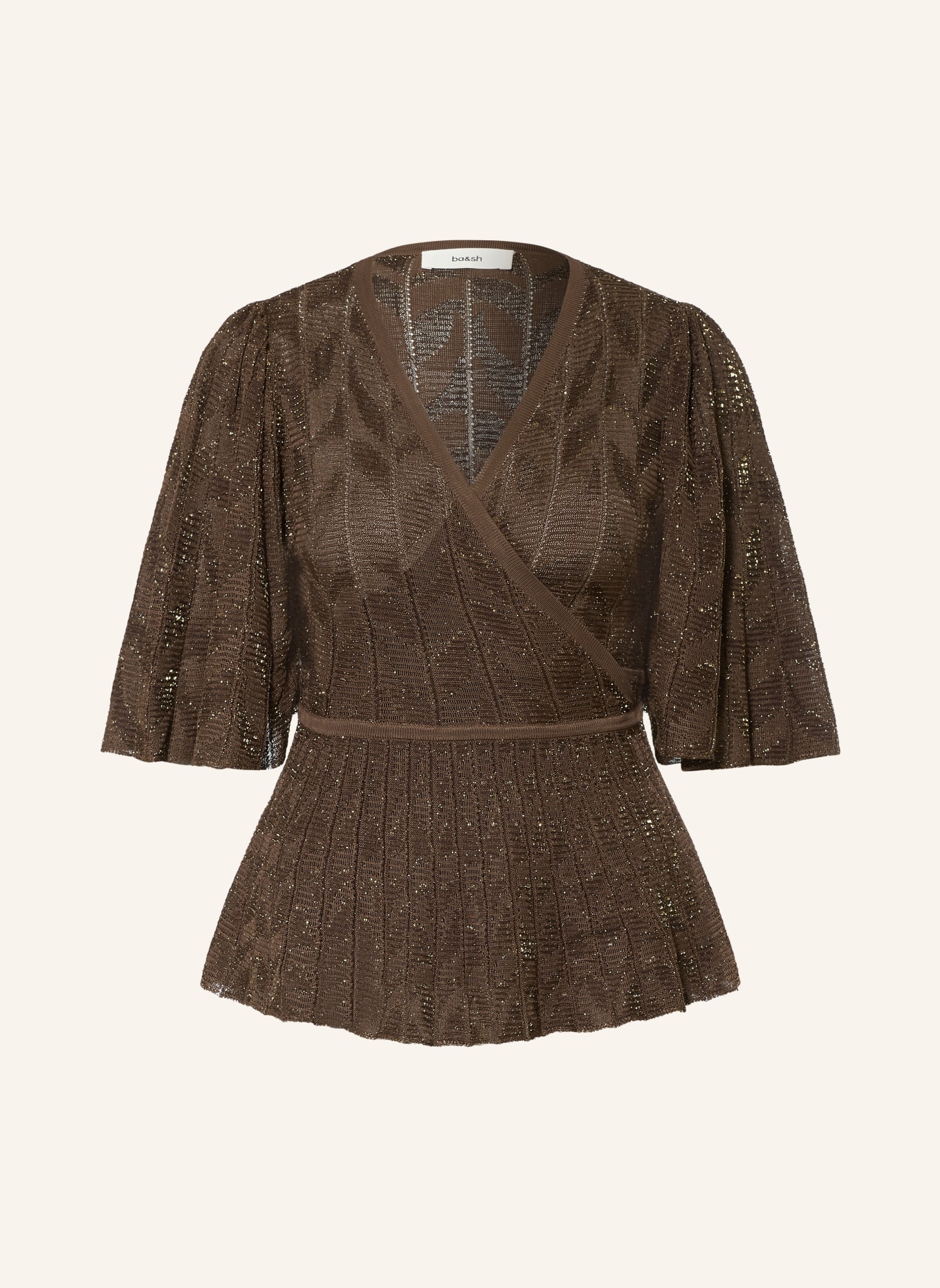 ba&sh Wickelbluse WENDY: DUNKELBRAUN / GOLD