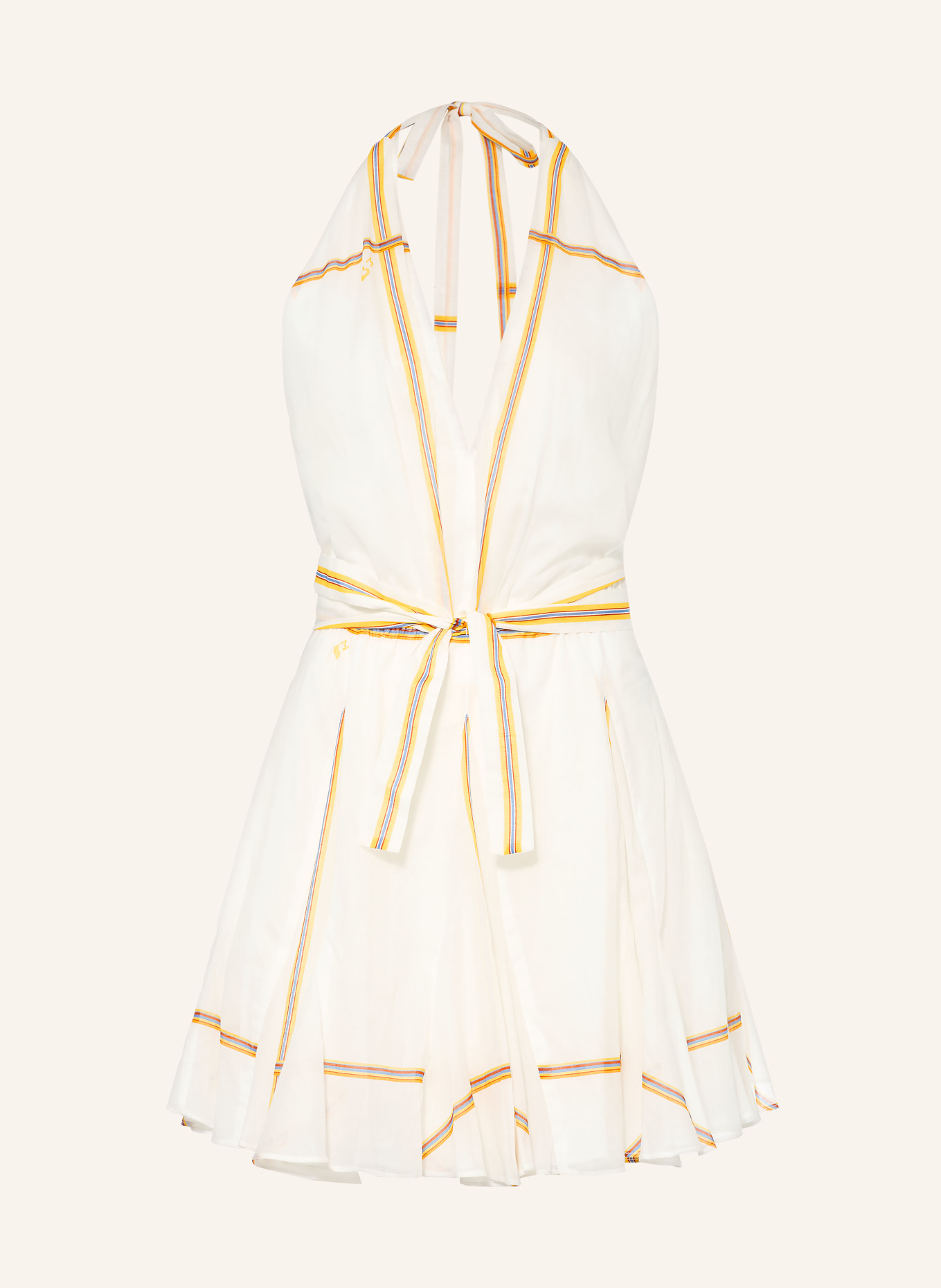 maje Kleid: WEISS / DUNKELORANGE / GELB