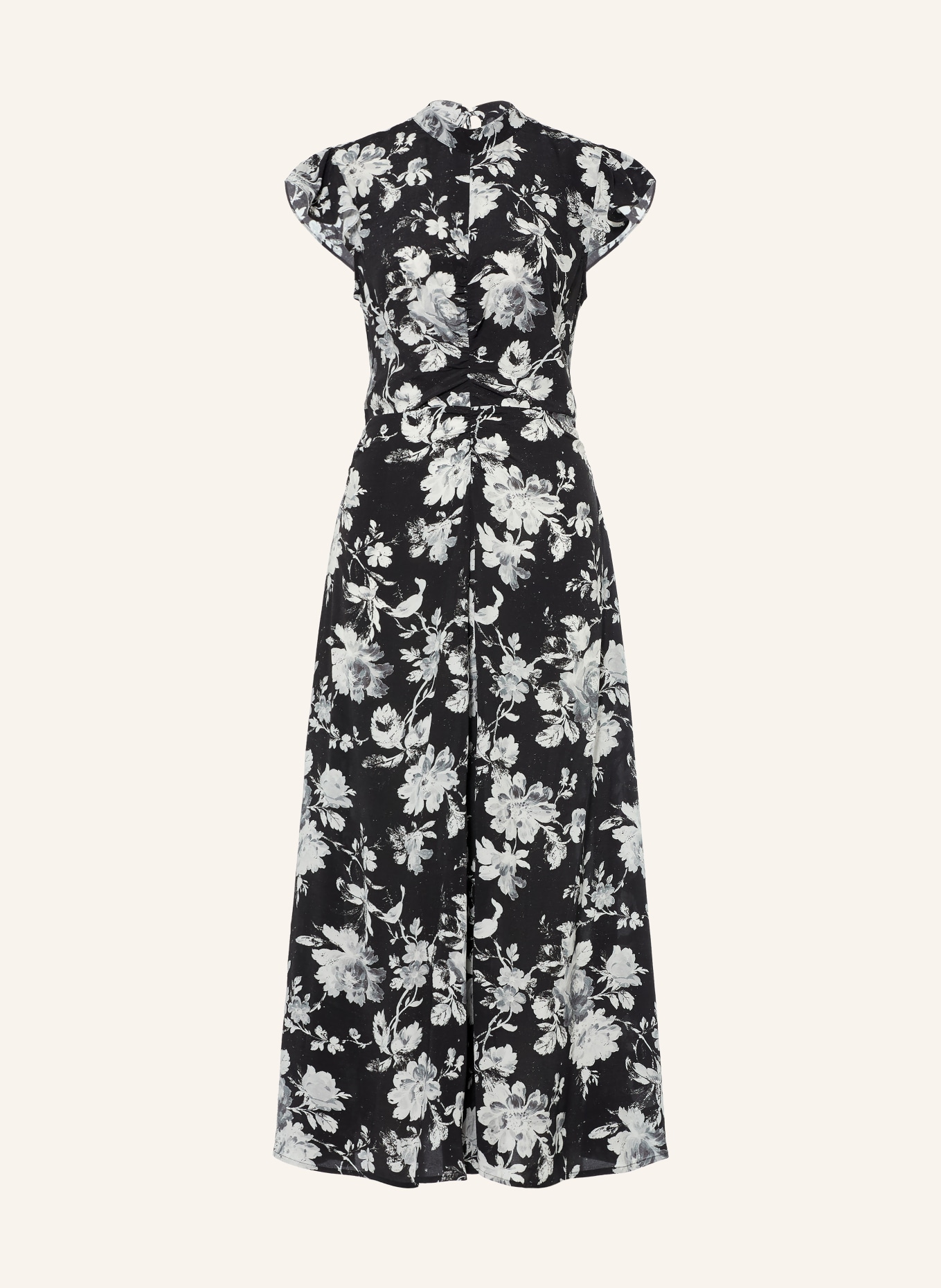 ALLSAINTS Kleid LOLITA: SCHWARZ / HELLGRAU / GRAU