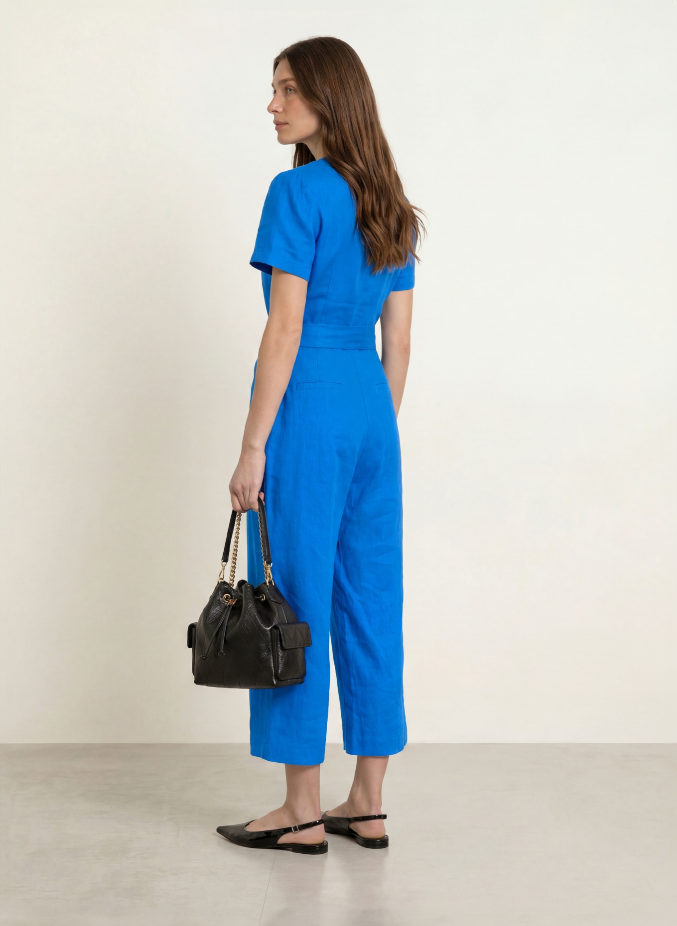 HOBBS EVIE-jumpsuit van linnen: BLAUW