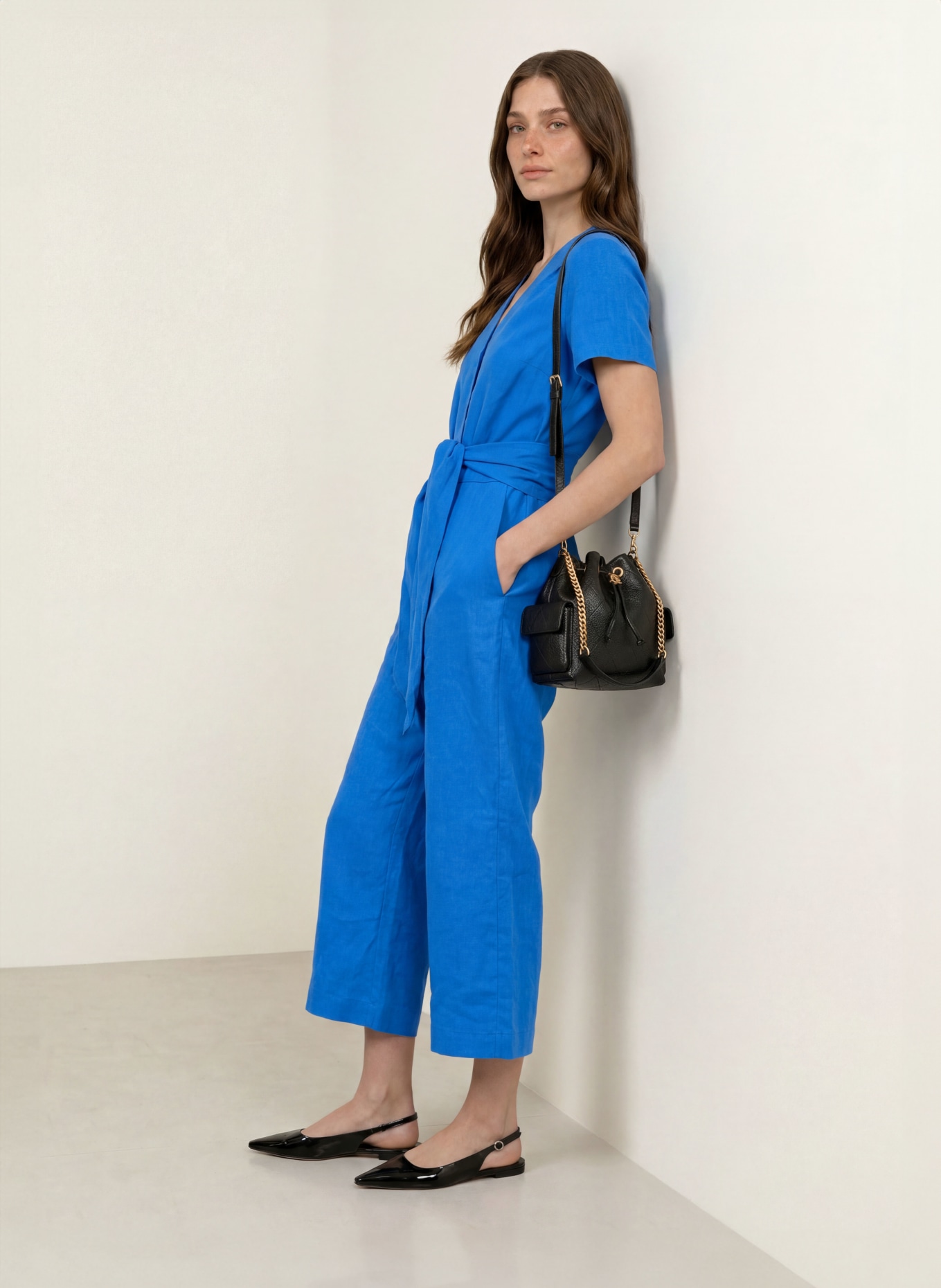 HOBBS EVIE-jumpsuit van linnen: BLAUW