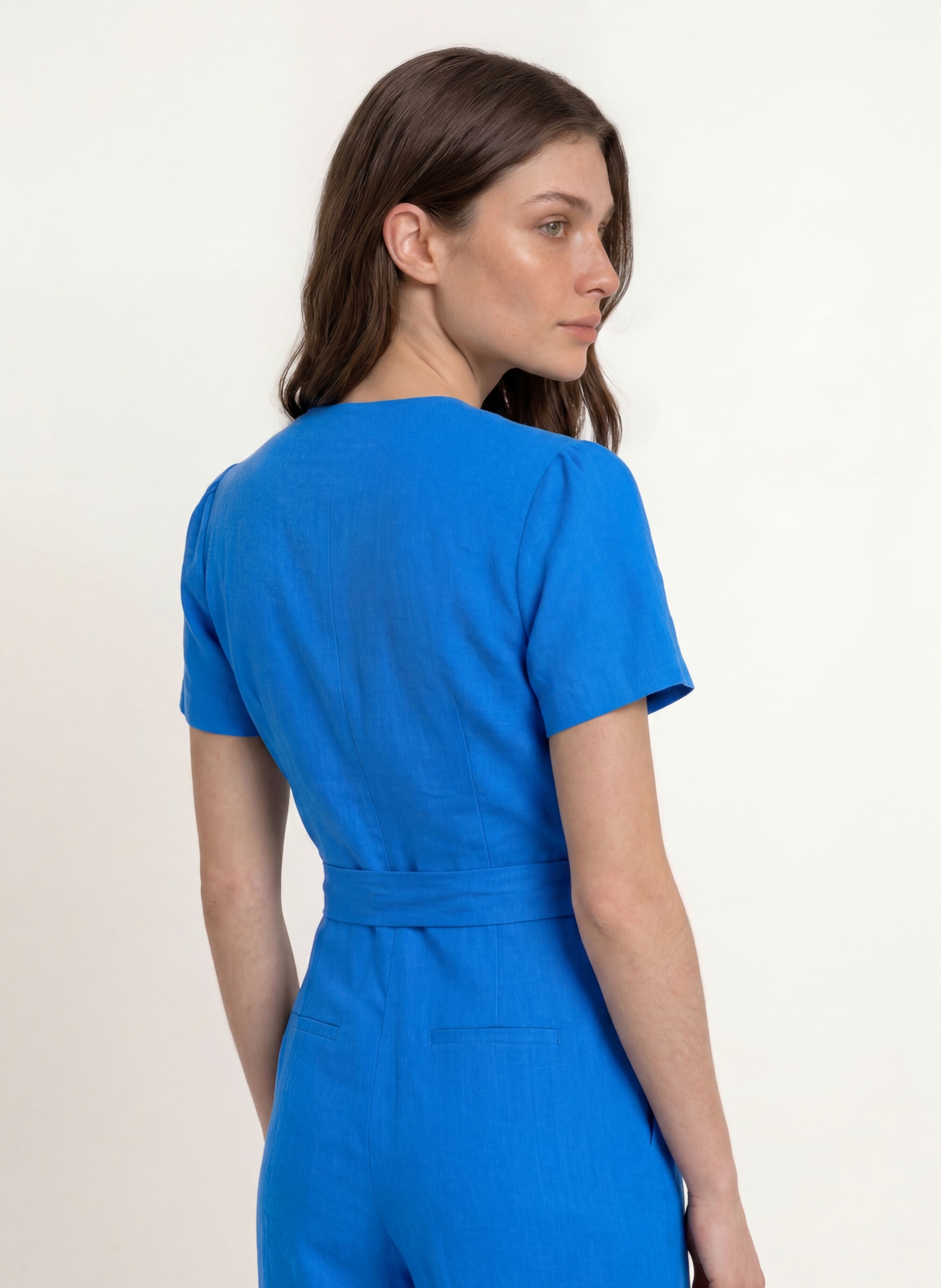 HOBBS EVIE-jumpsuit van linnen: BLAUW