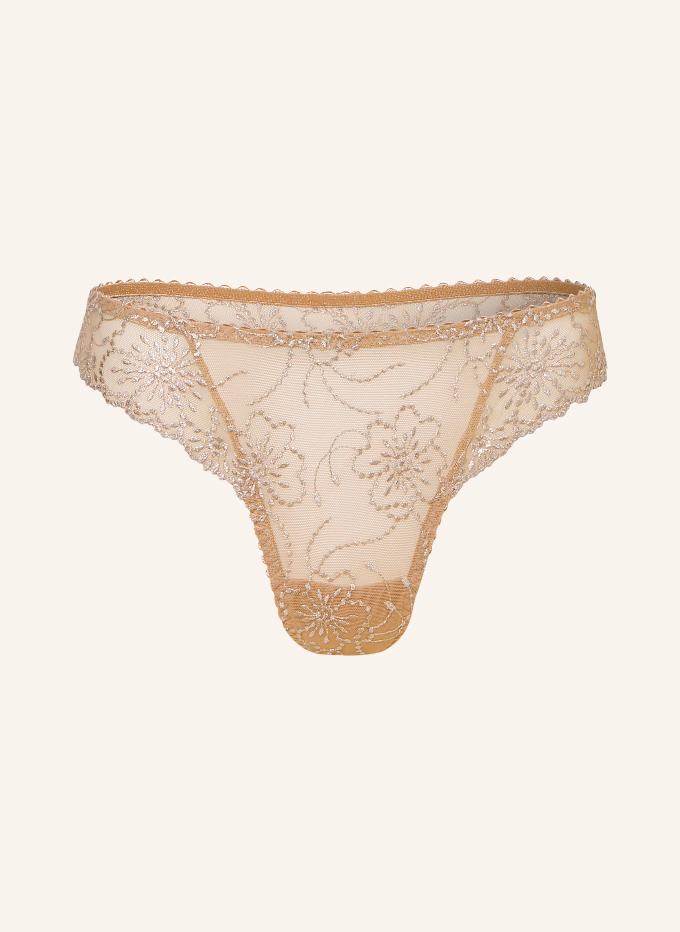 MARIE JO String JANE met sieradenparels: BEIGE / PLATINA
