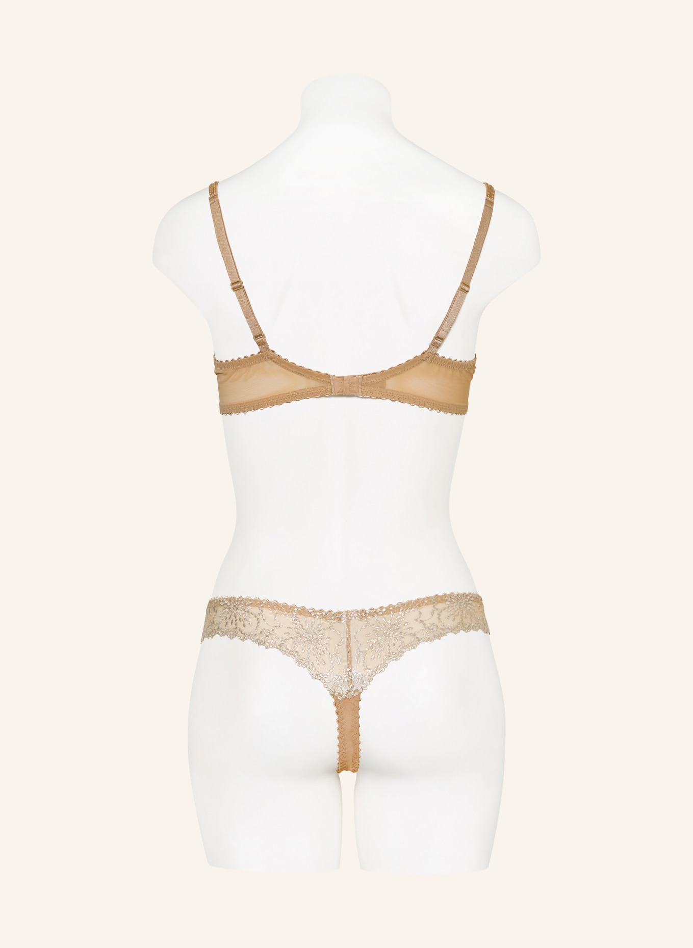 MARIE JO String JANE met sieradenparels: BEIGE / PLATINA