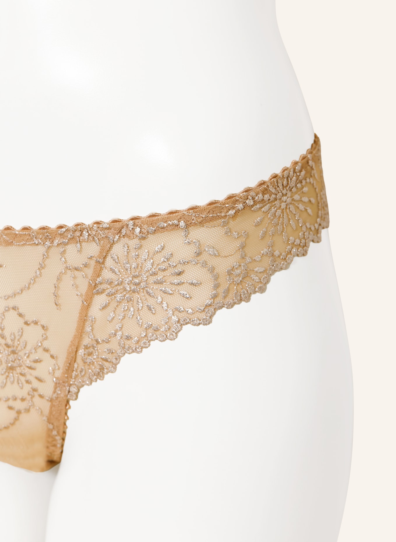 MARIE JO String JANE met sieradenparels: BEIGE / PLATINA