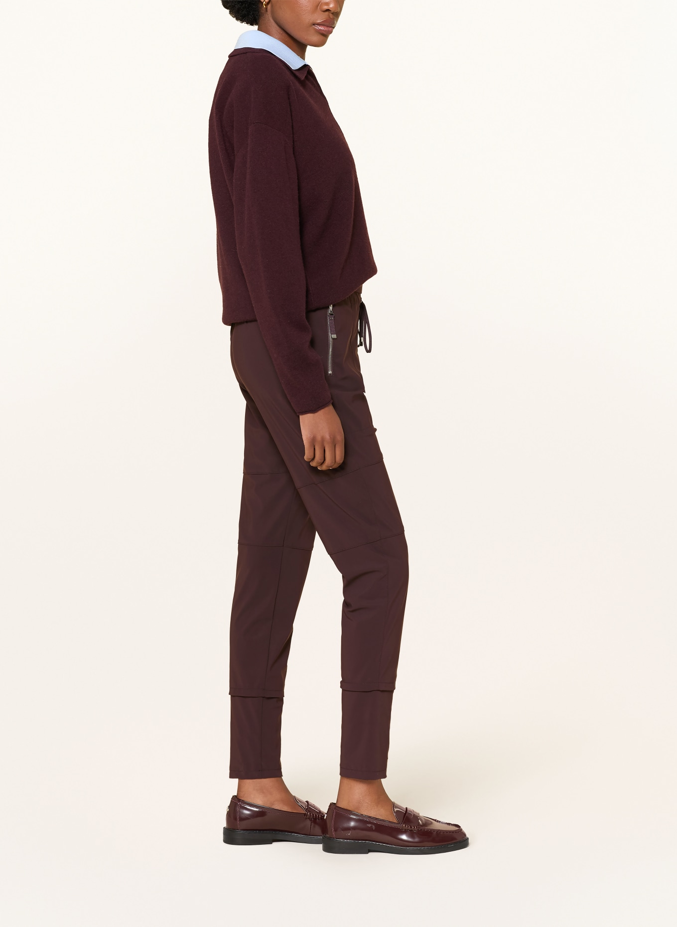 RAFFAELLO ROSSI Broek CANDY in joggingstijl: DONKERROOD