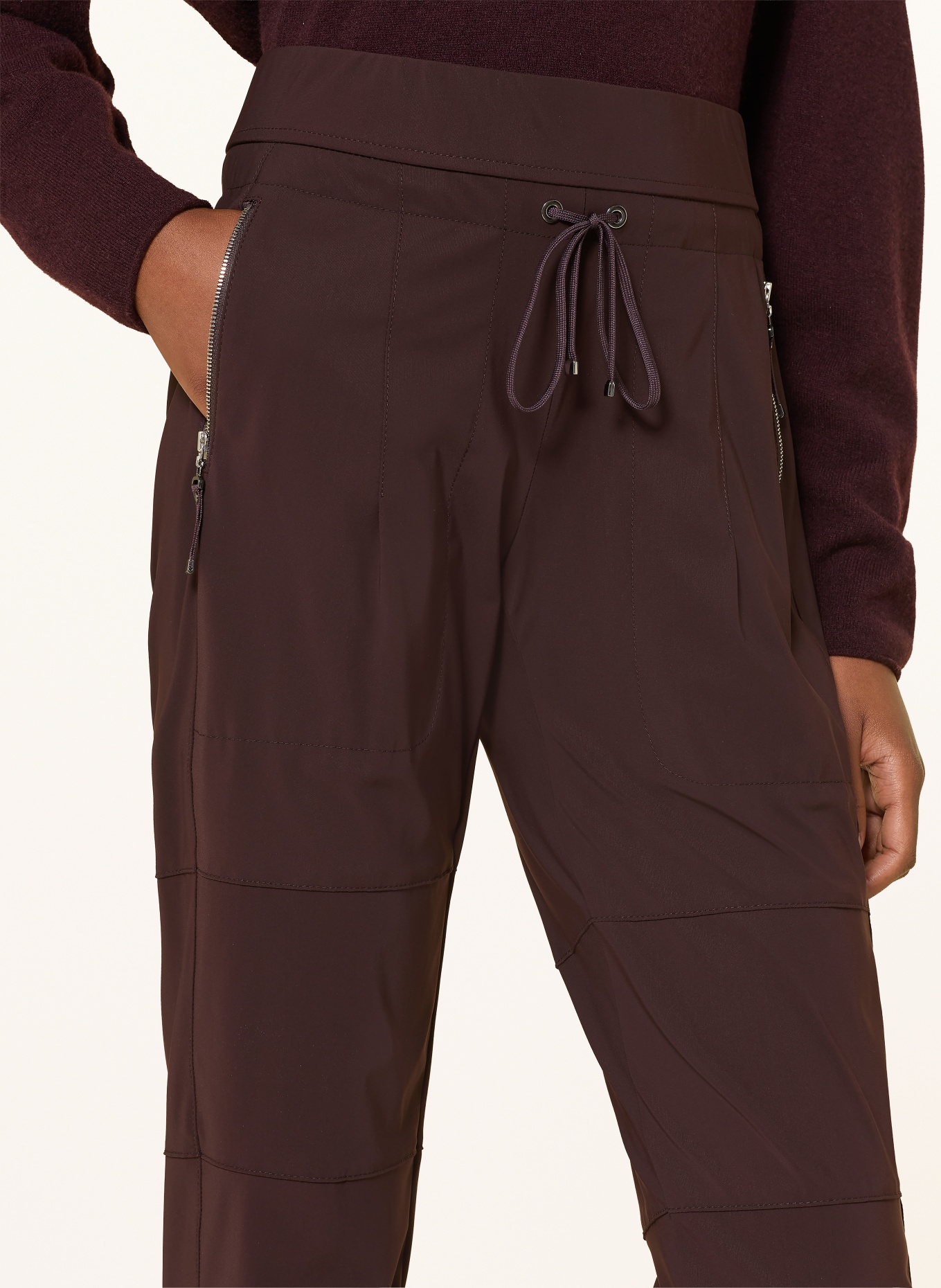 RAFFAELLO ROSSI Broek CANDY in joggingstijl: DONKERROOD