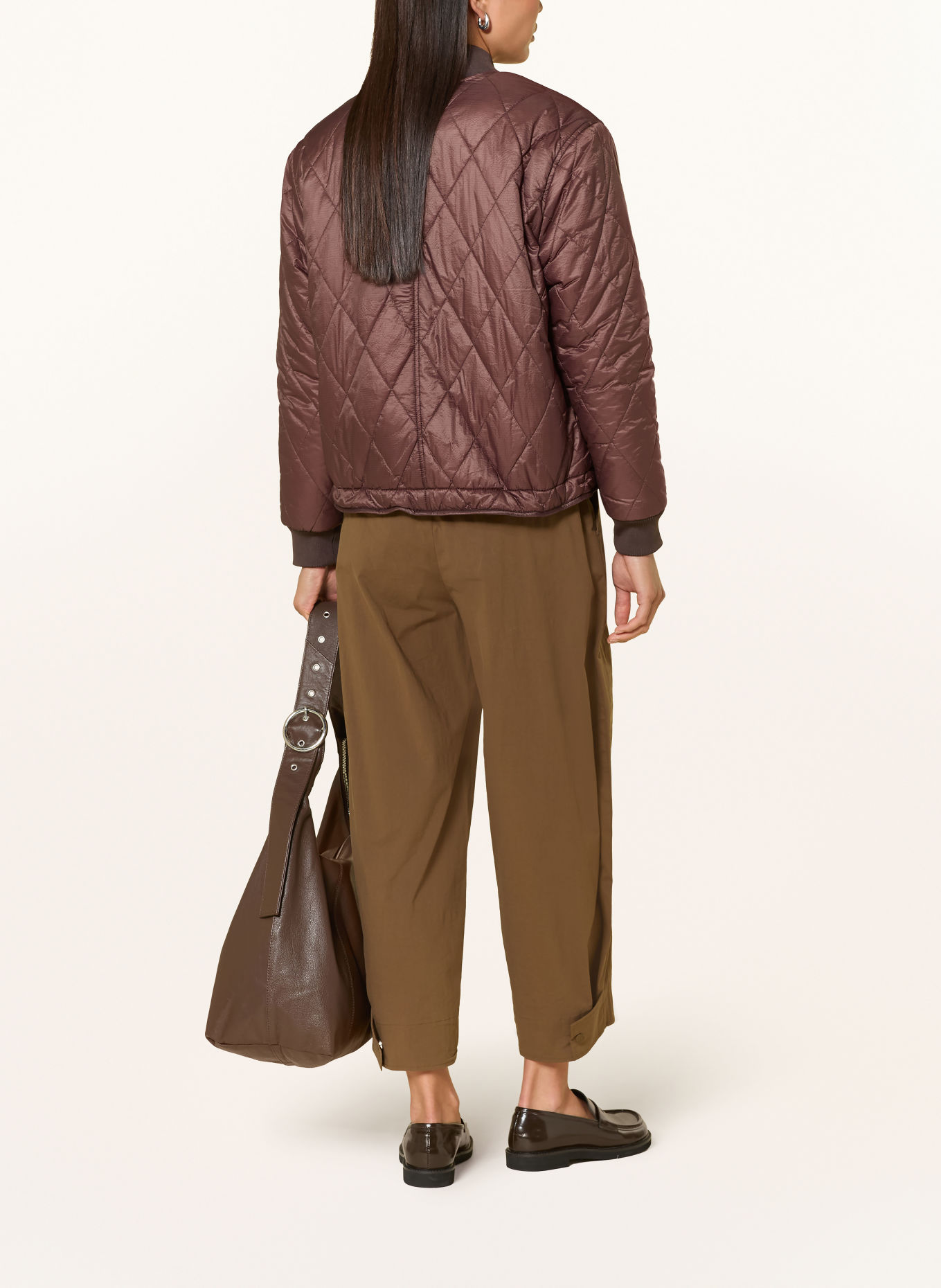 No.1 Como BOZEN Reversible Bomber jacket in a Mix of Materials: BROWN / CREAM / KHAKI