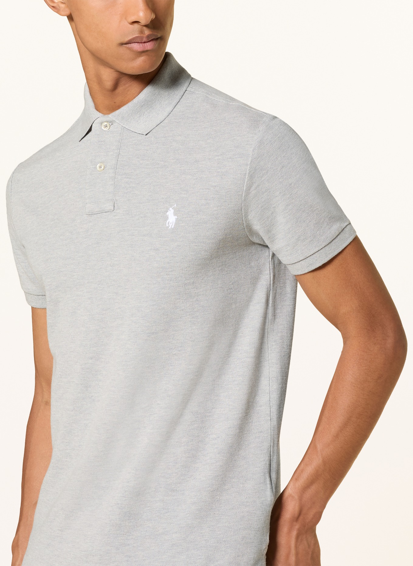 POLO RALPH LAUREN Polo piqué coupe slim personnalisé: GRIS