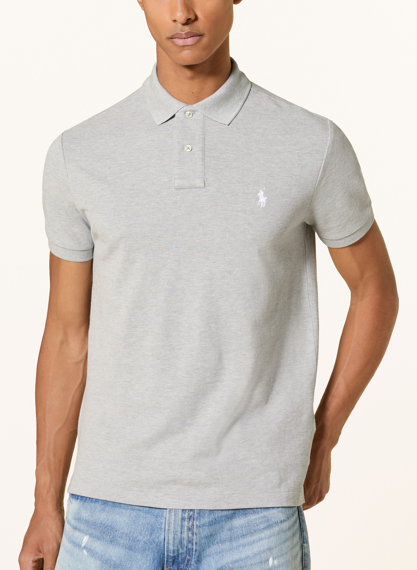 POLO RALPH LAUREN Polo piqué coupe slim personnalisé: GRIS