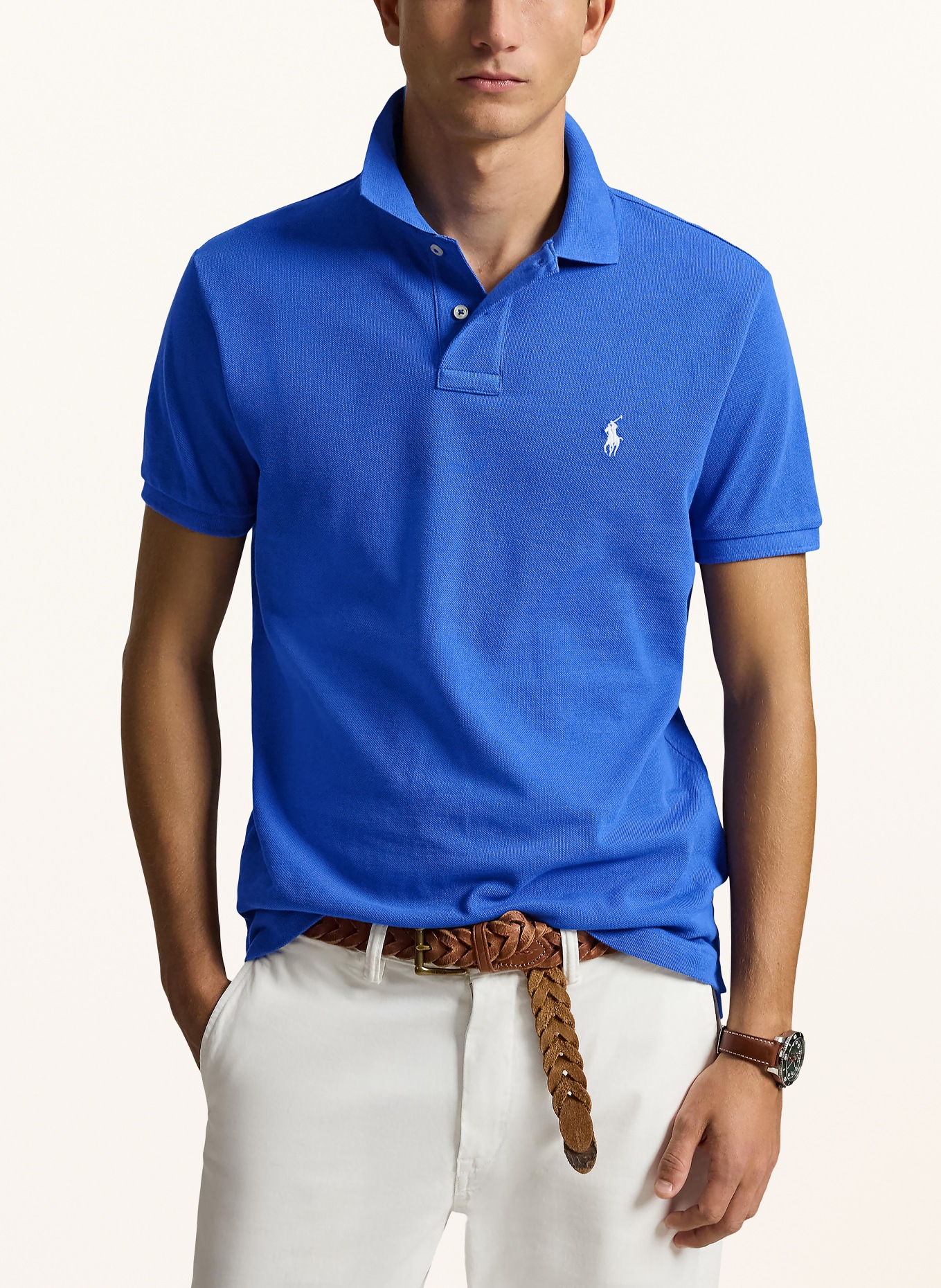 POLO RALPH LAUREN Piqué polo shirt custom slim fit: BLUE