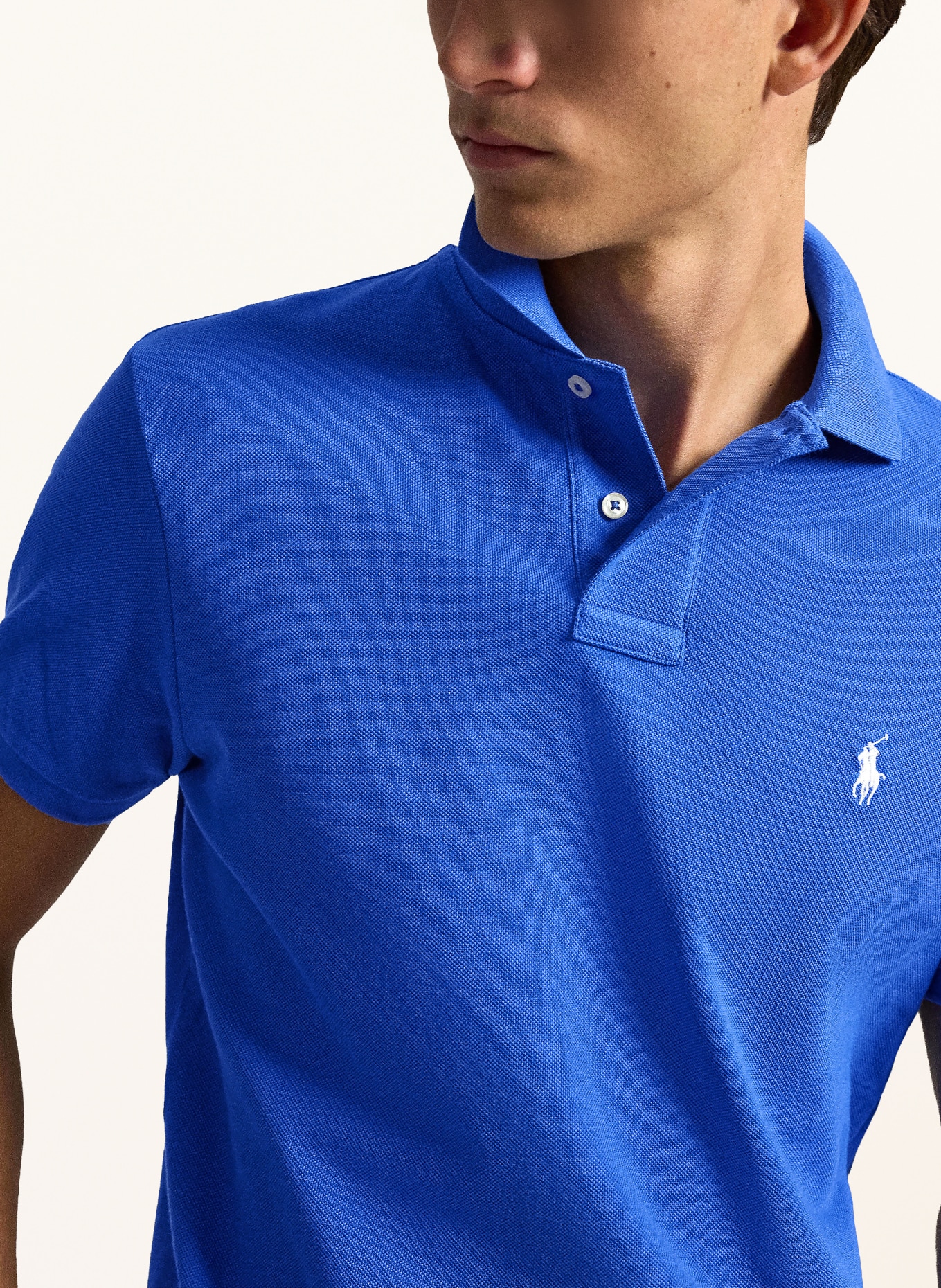 POLO RALPH LAUREN Piqué polo shirt custom slim fit: BLUE
