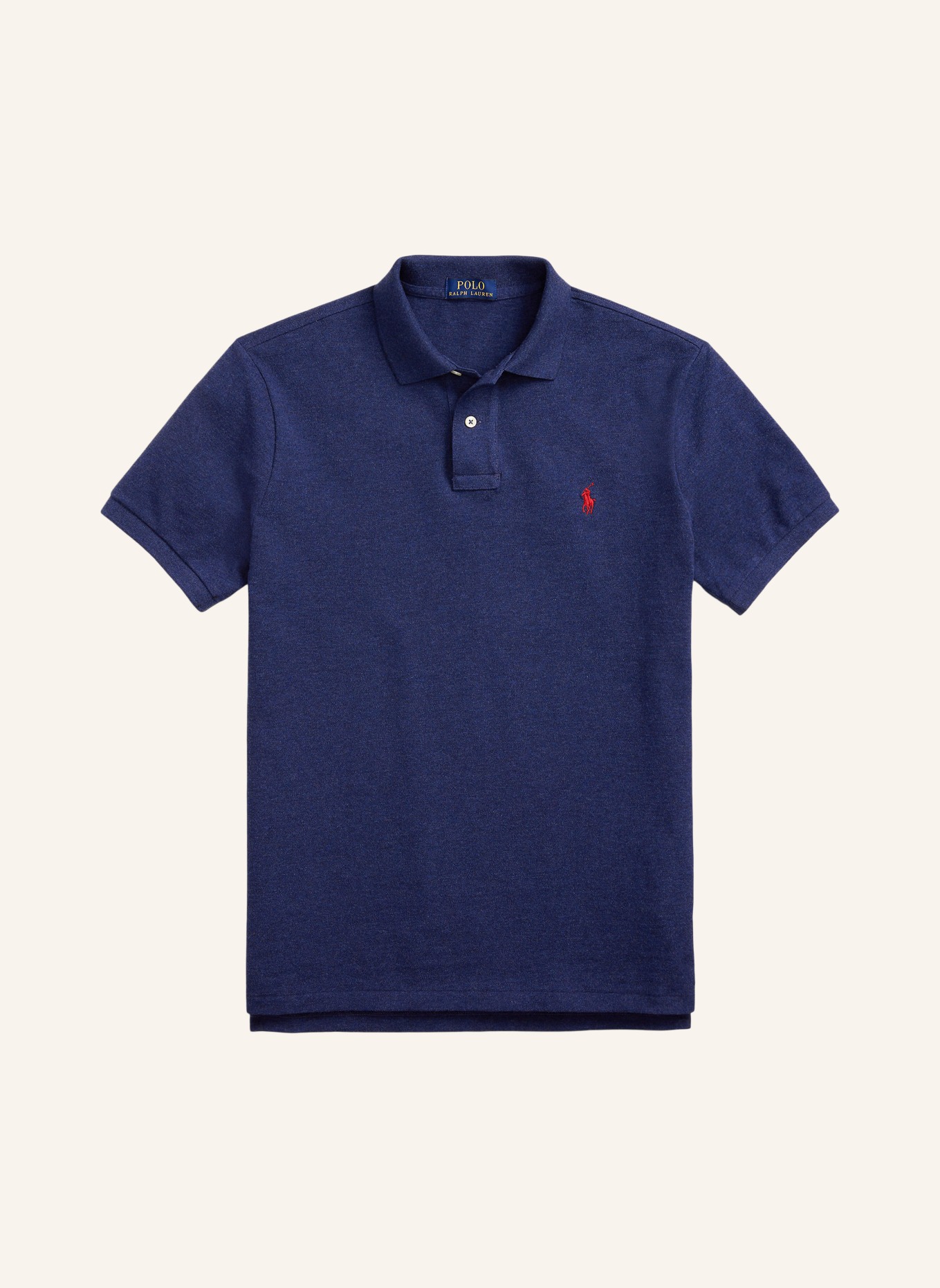 POLO RALPH LAUREN Piqué-Poloshirt Custom Slim Fit: DUNKELBLAU / DUNKELROT