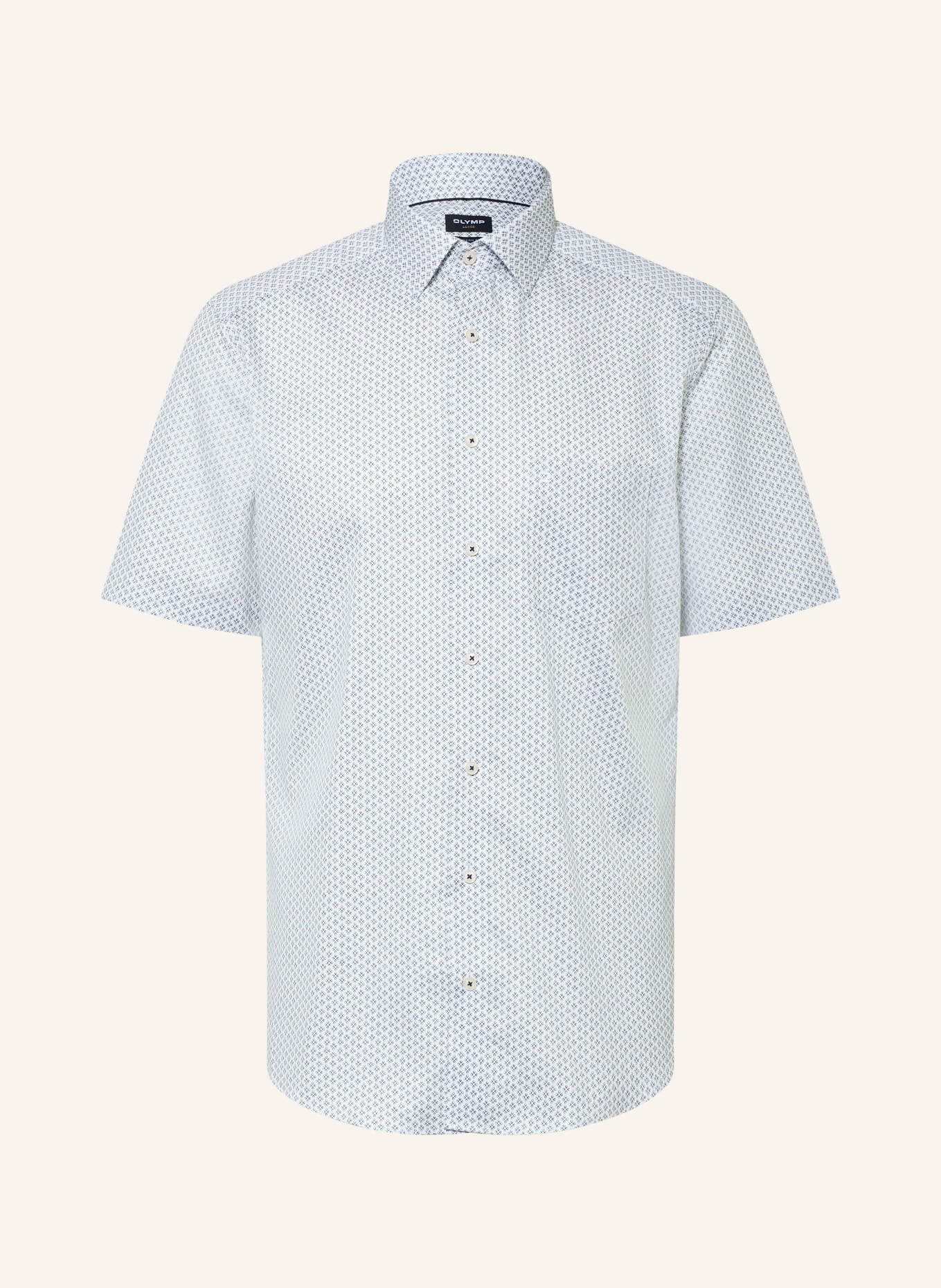 OLYMP Halbarm-Hemd Luxor modern fit: OLIV / DUNKELBLAU / WEISS