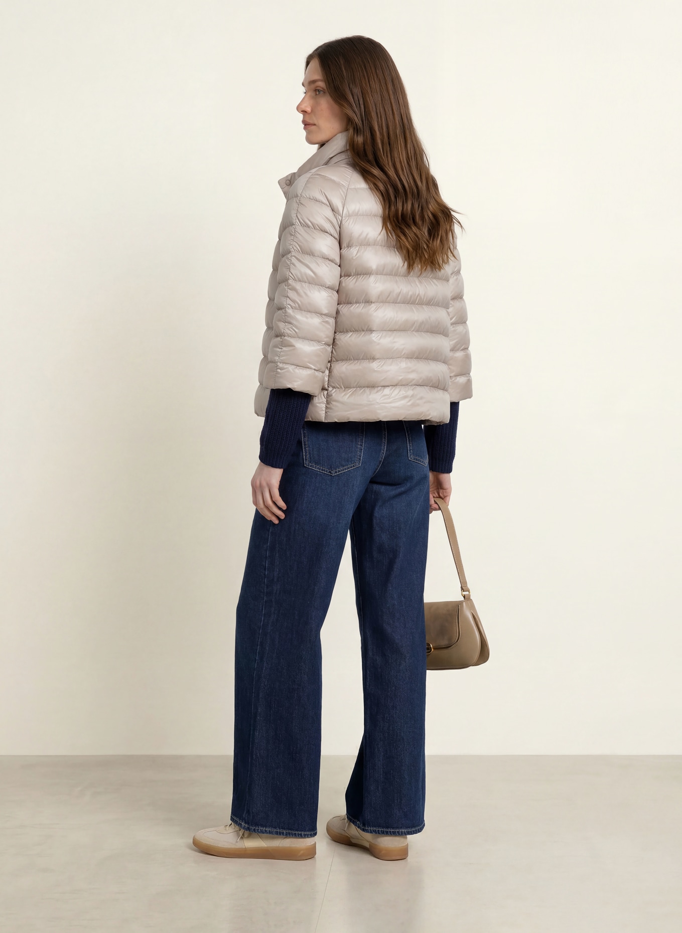 HERNO Down jacket SOFIA with 3/4 sleeves: ECRU