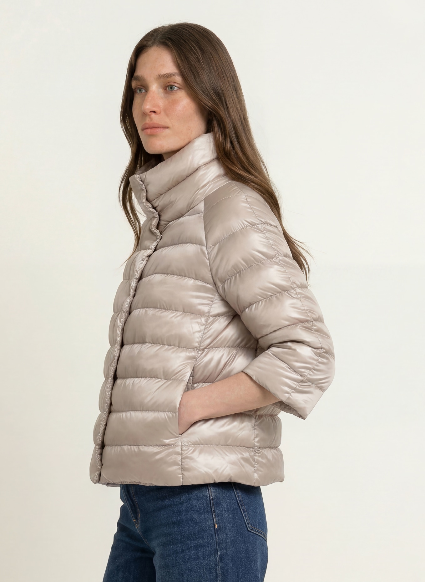 HERNO Down jacket SOFIA with 3/4 sleeves: ECRU