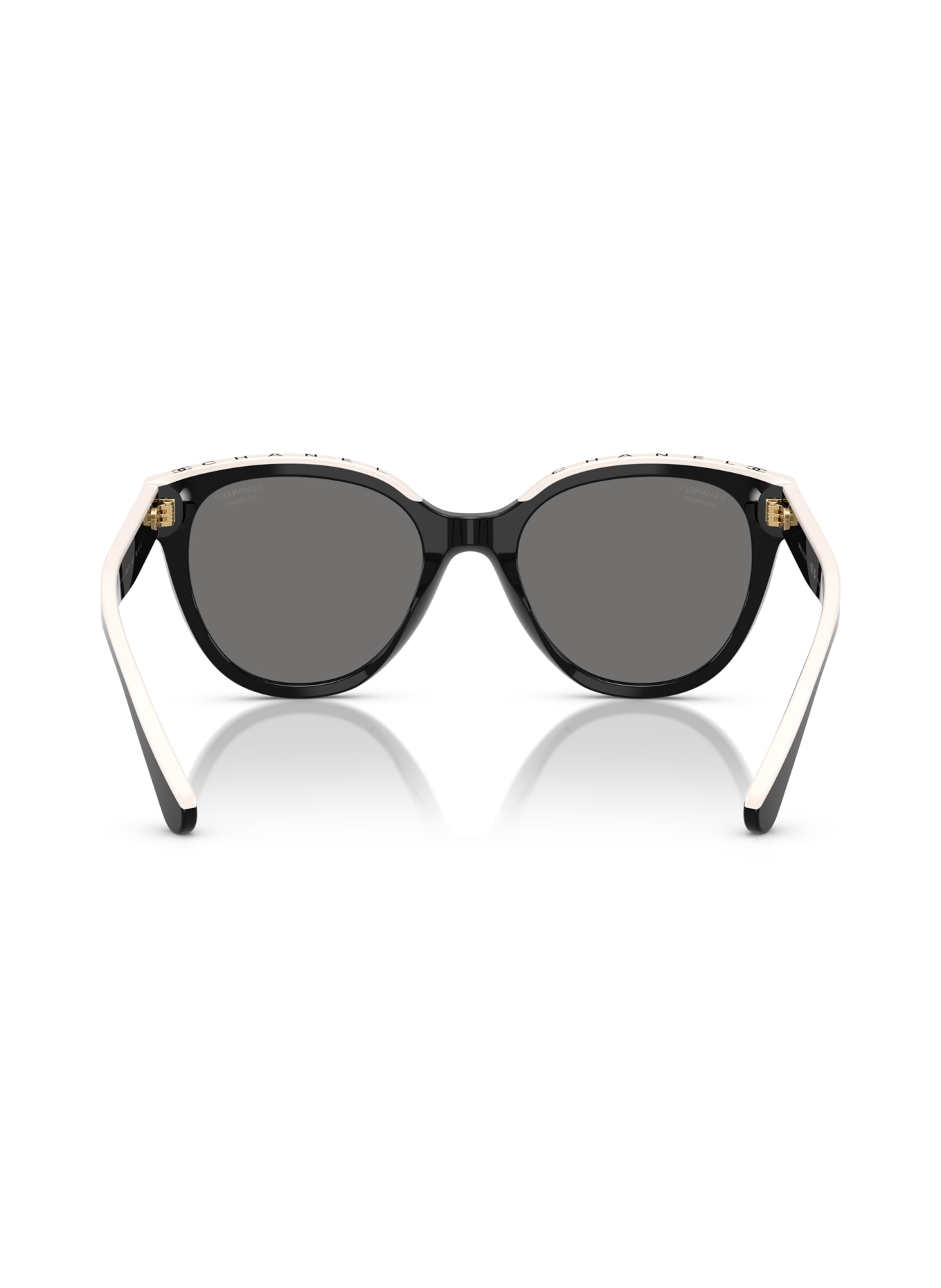 CHANEL Vlinderzonnebril: ZWART/ DONKERGRIJS POLAR