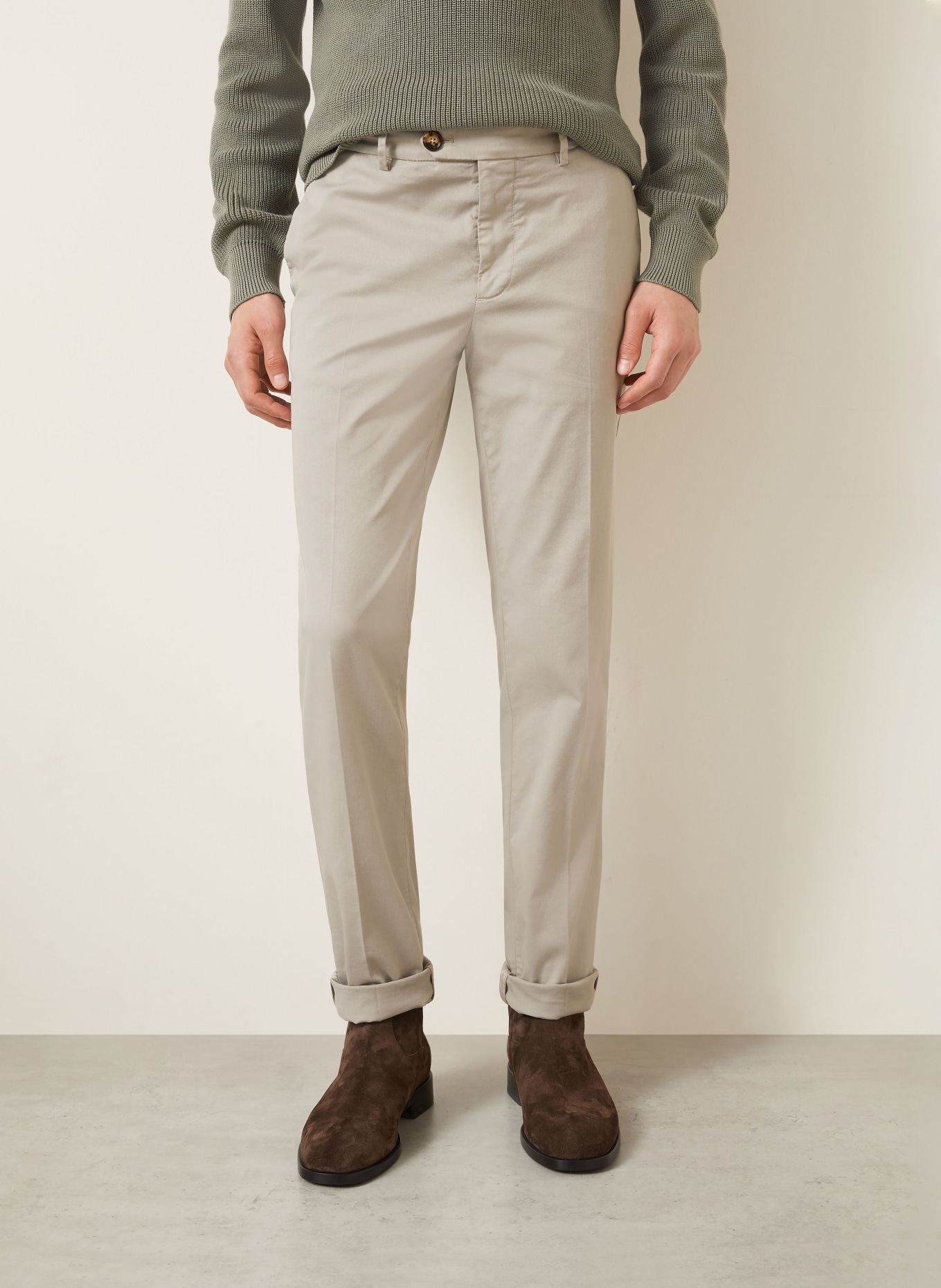 BRUNELLO CUCINELLI Chinos: LIGHT GRAY