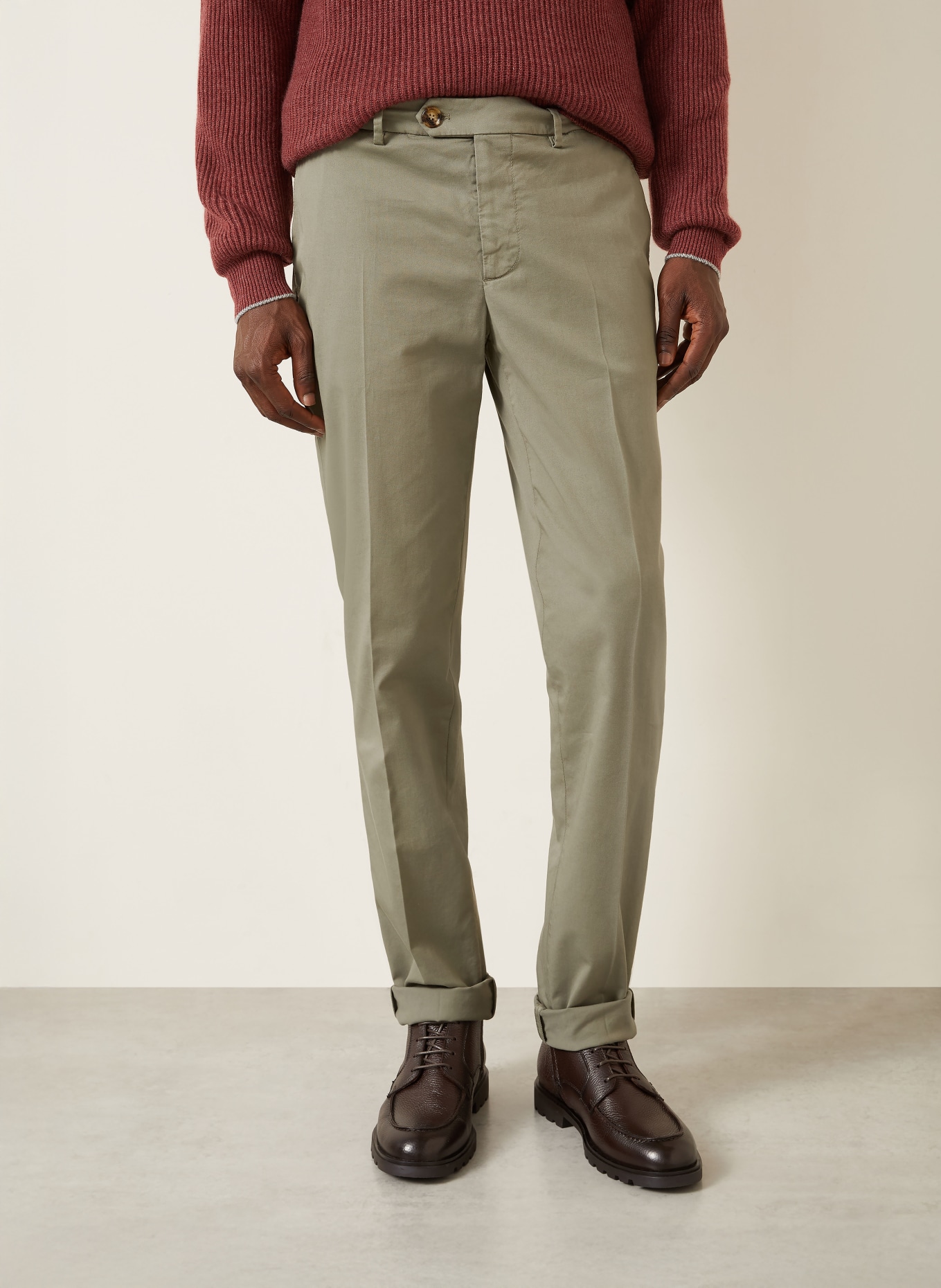 BRUNELLO CUCINELLI Chino kalhoty: KHAKI