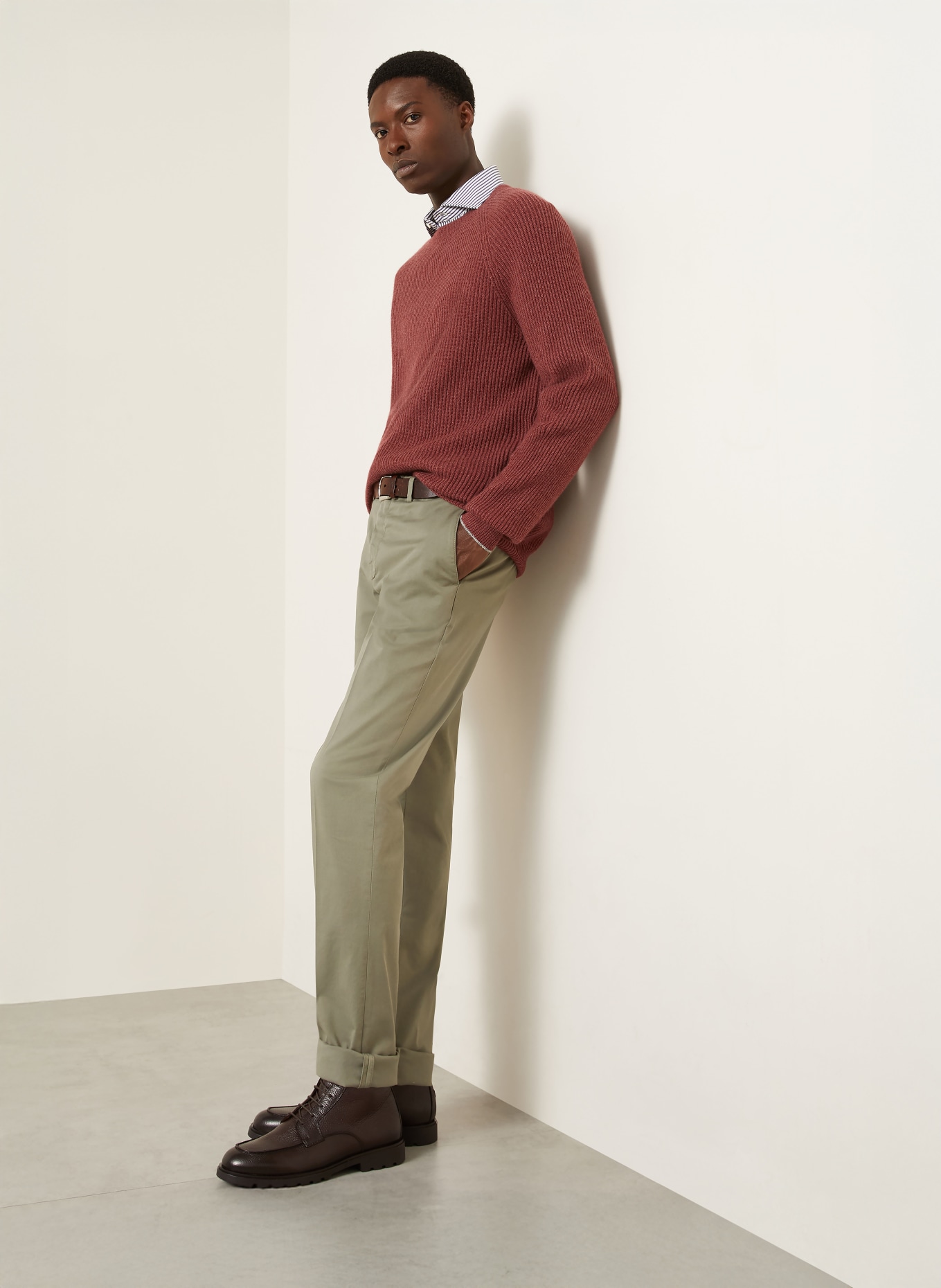 BRUNELLO CUCINELLI Chino kalhoty: KHAKI