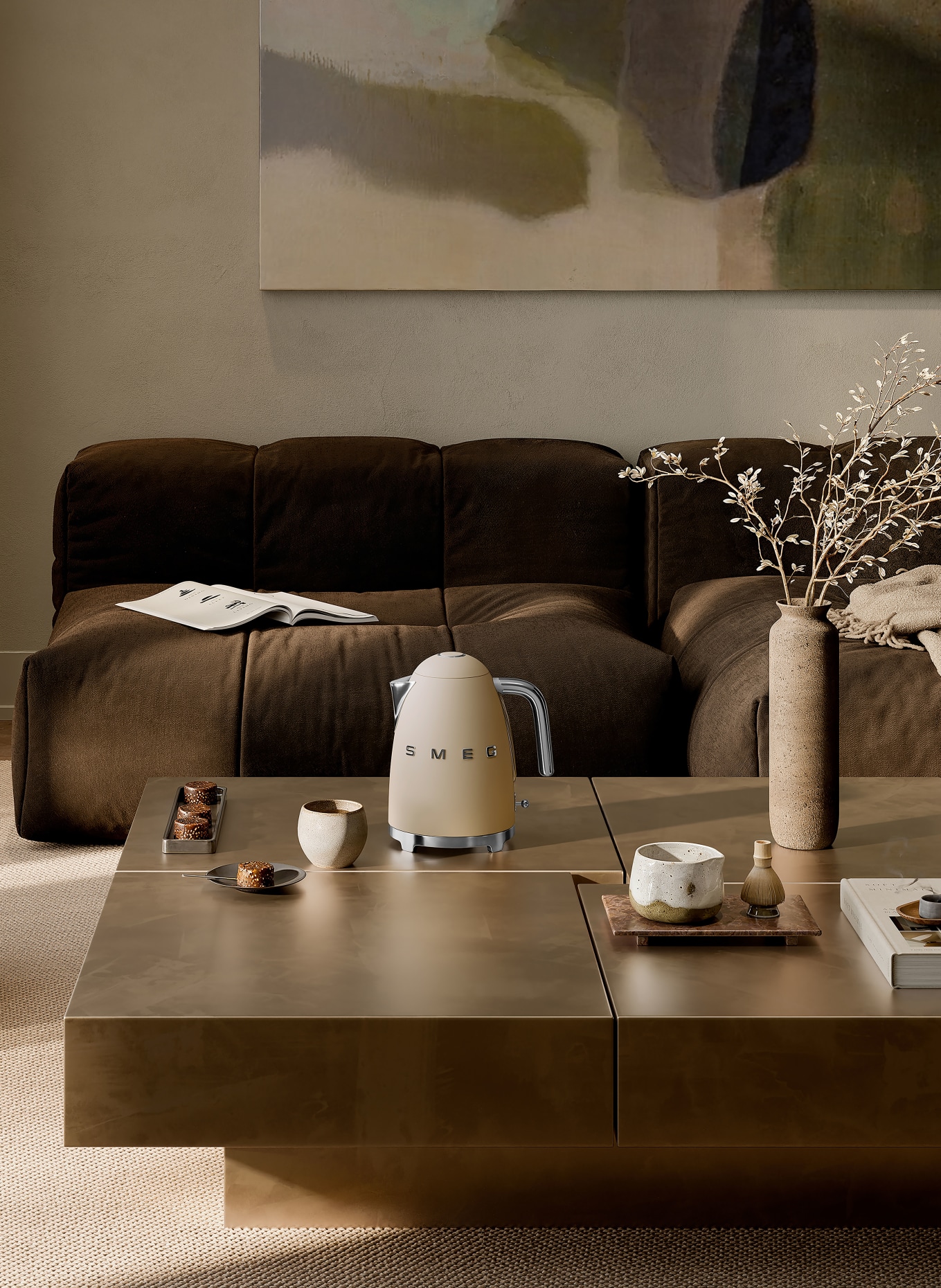 SMEG Wasserkocher KLF03: BEIGE / SILBER