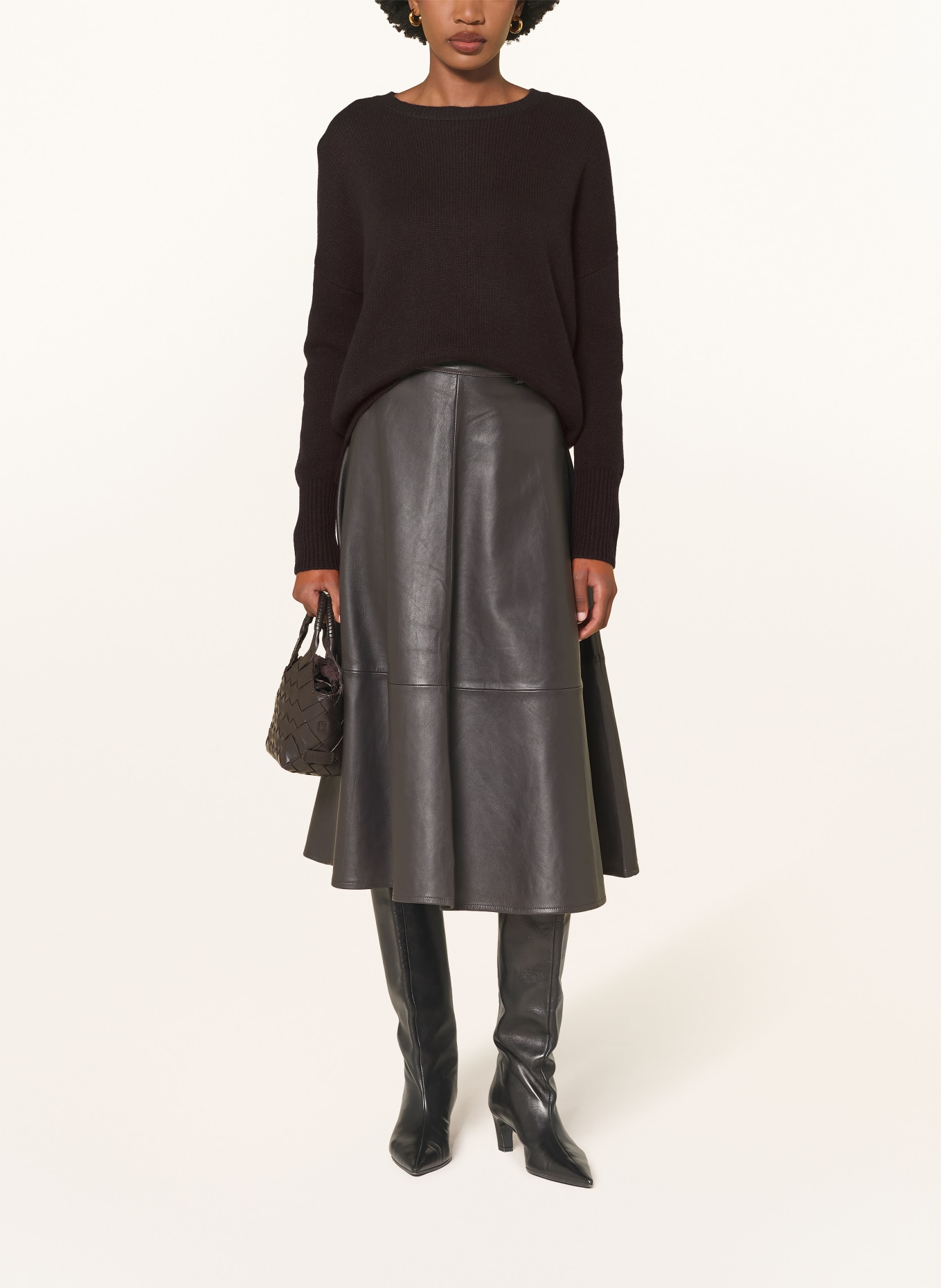 LISA YANG Cashmere sweater MILA: DARK BROWN