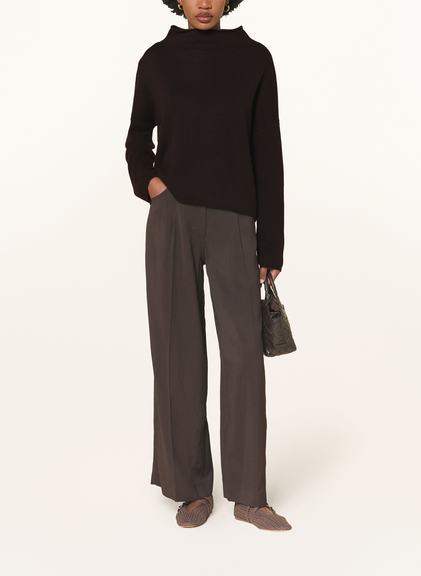 LISA YANG Cashmere sweater SANDY: DARK BROWN