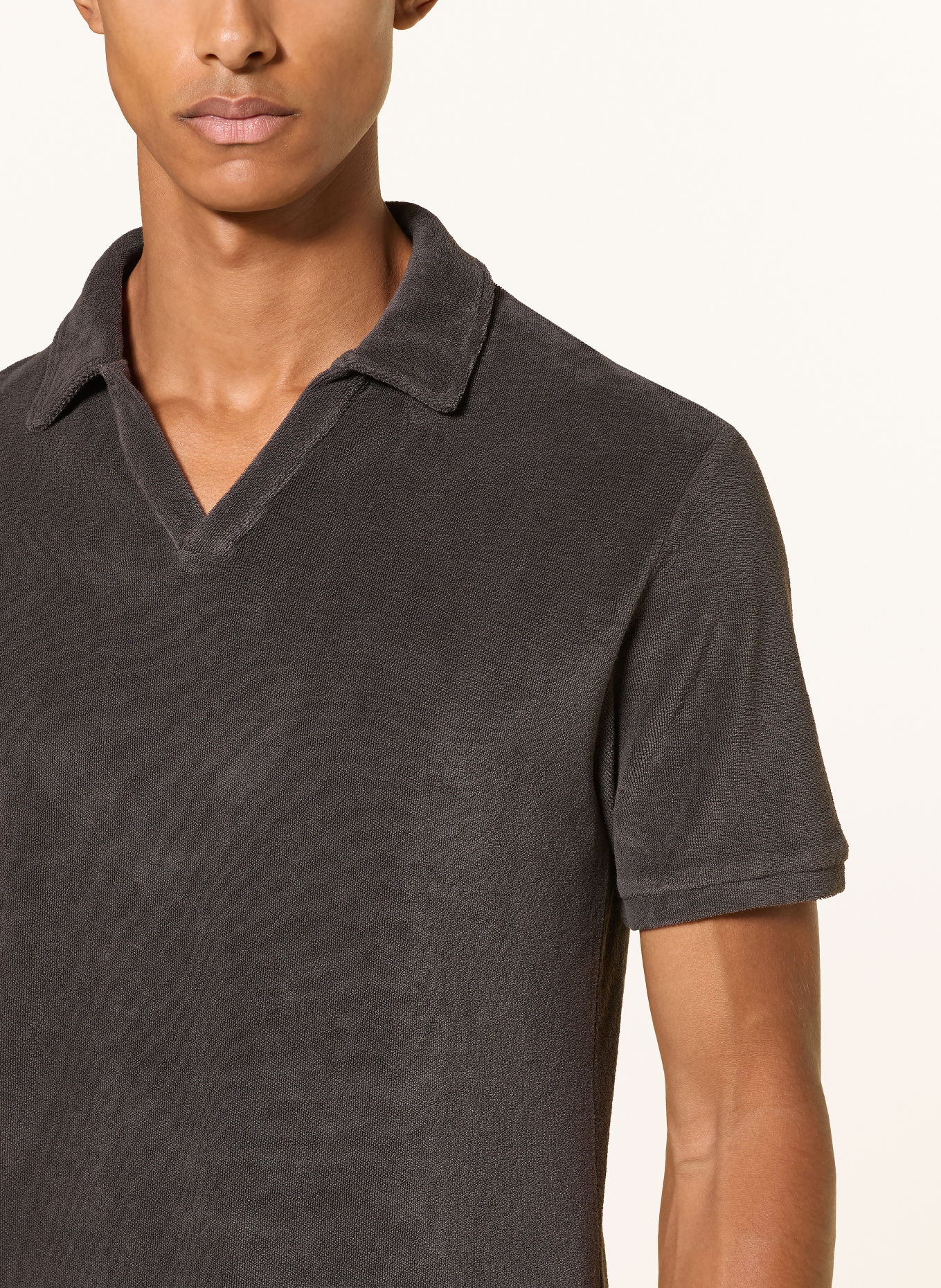 Juvia Tricou polo din material froté: GRI ÎNCHIS