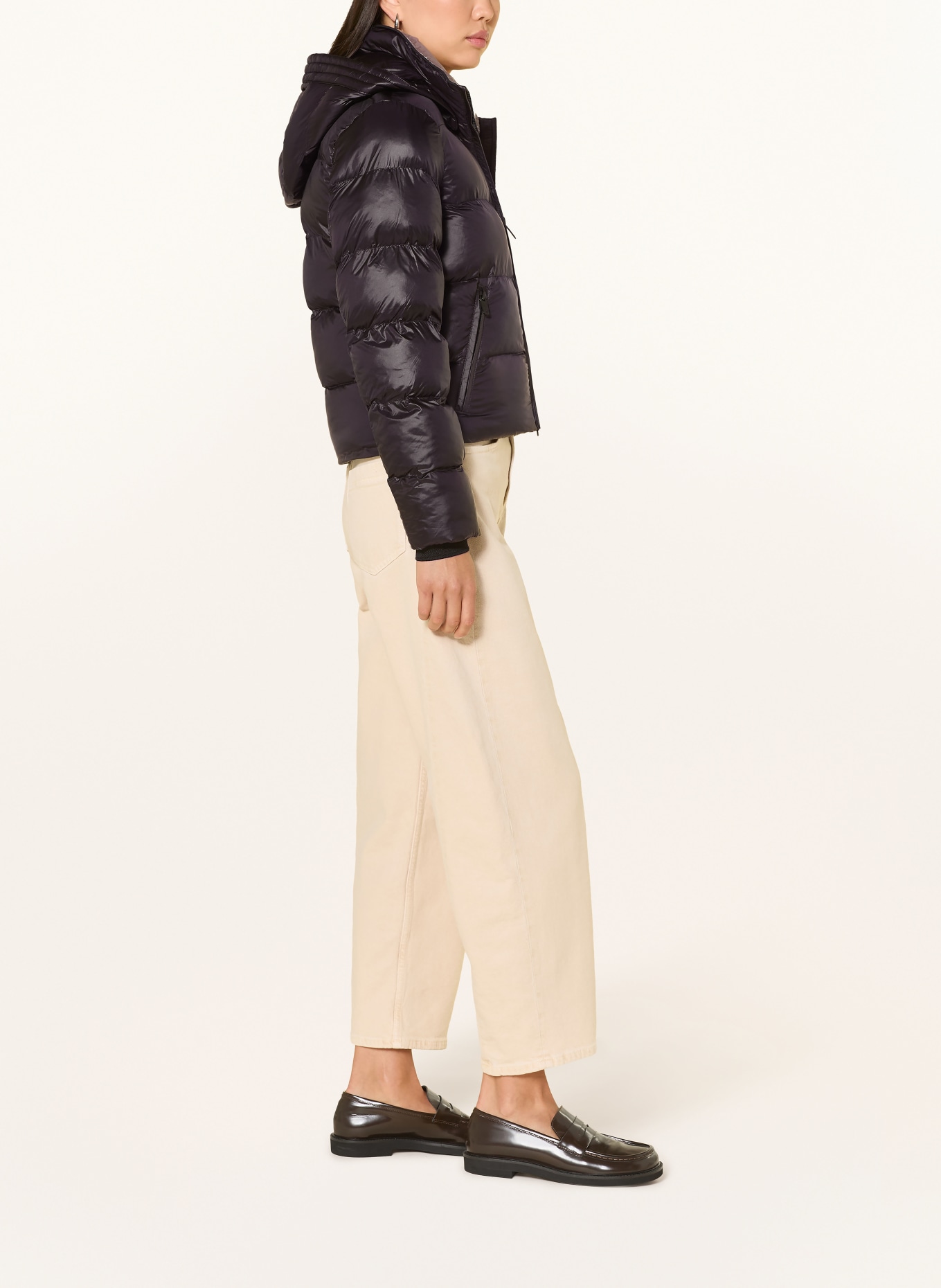 WELLENSTEYN Quilted jacket with removable hood: BLACK