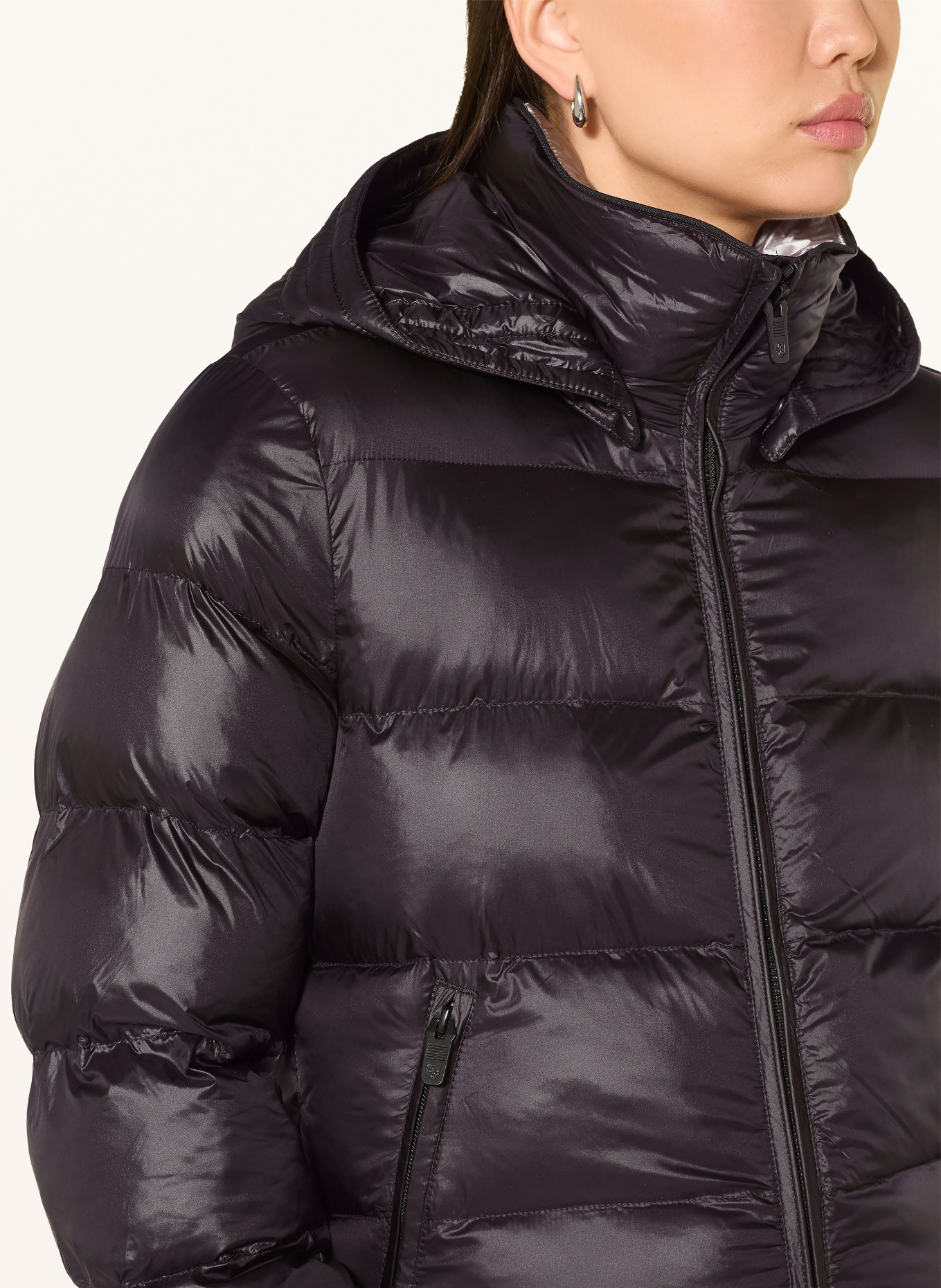 WELLENSTEYN Quilted jacket with removable hood: BLACK