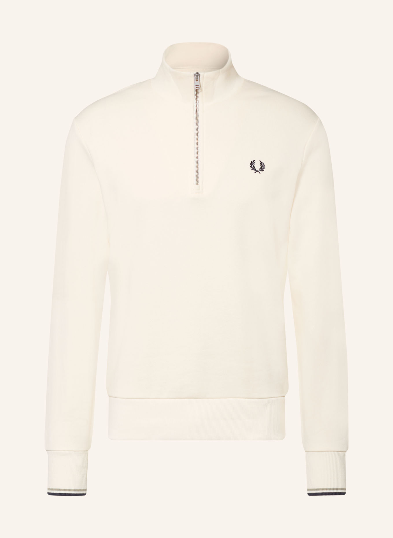 FRED PERRY sweatshirt: ECRU / OLIVE / DARK BLUE