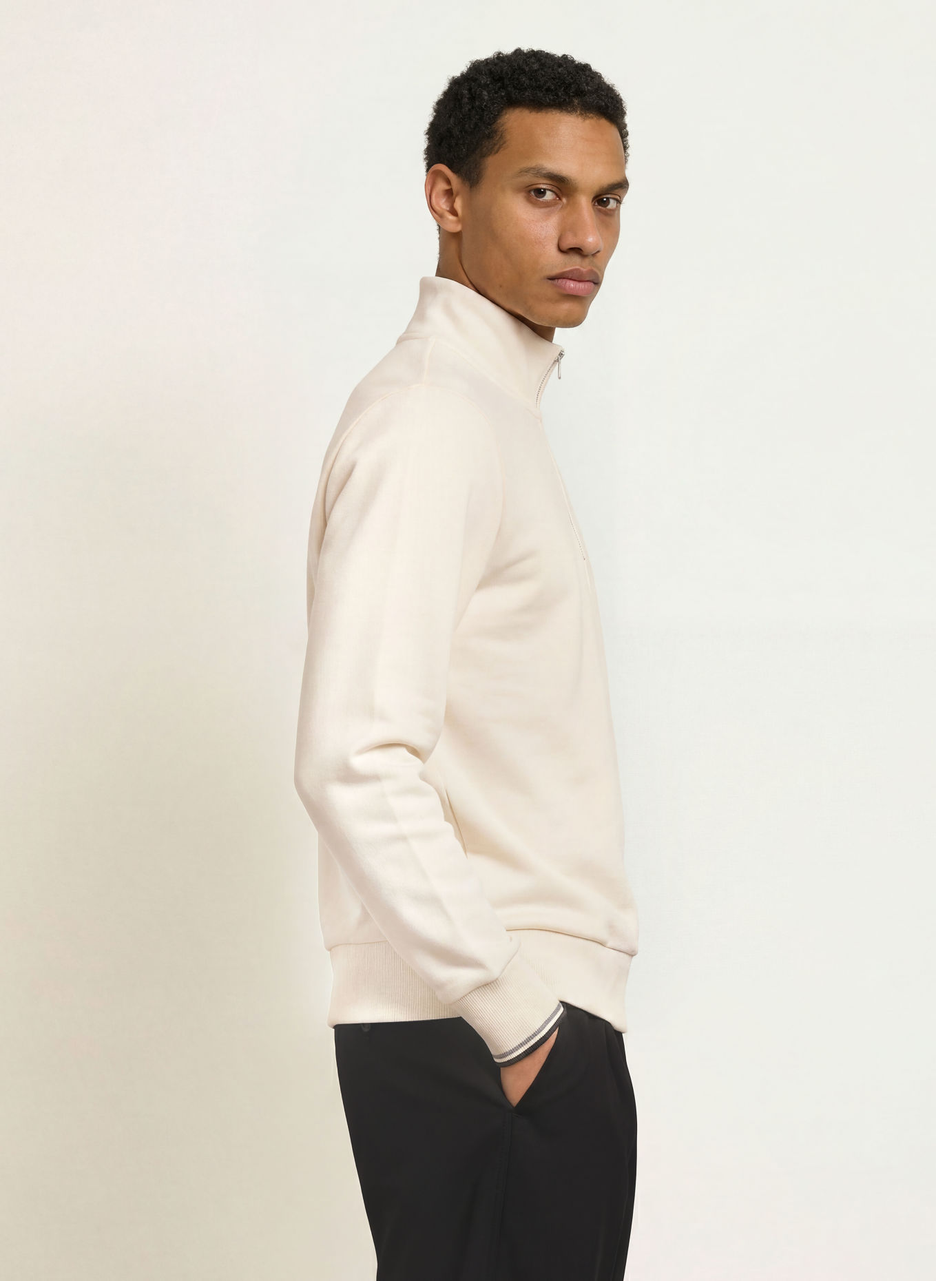 FRED PERRY sweatshirt: ECRU / OLIVE / DARK BLUE